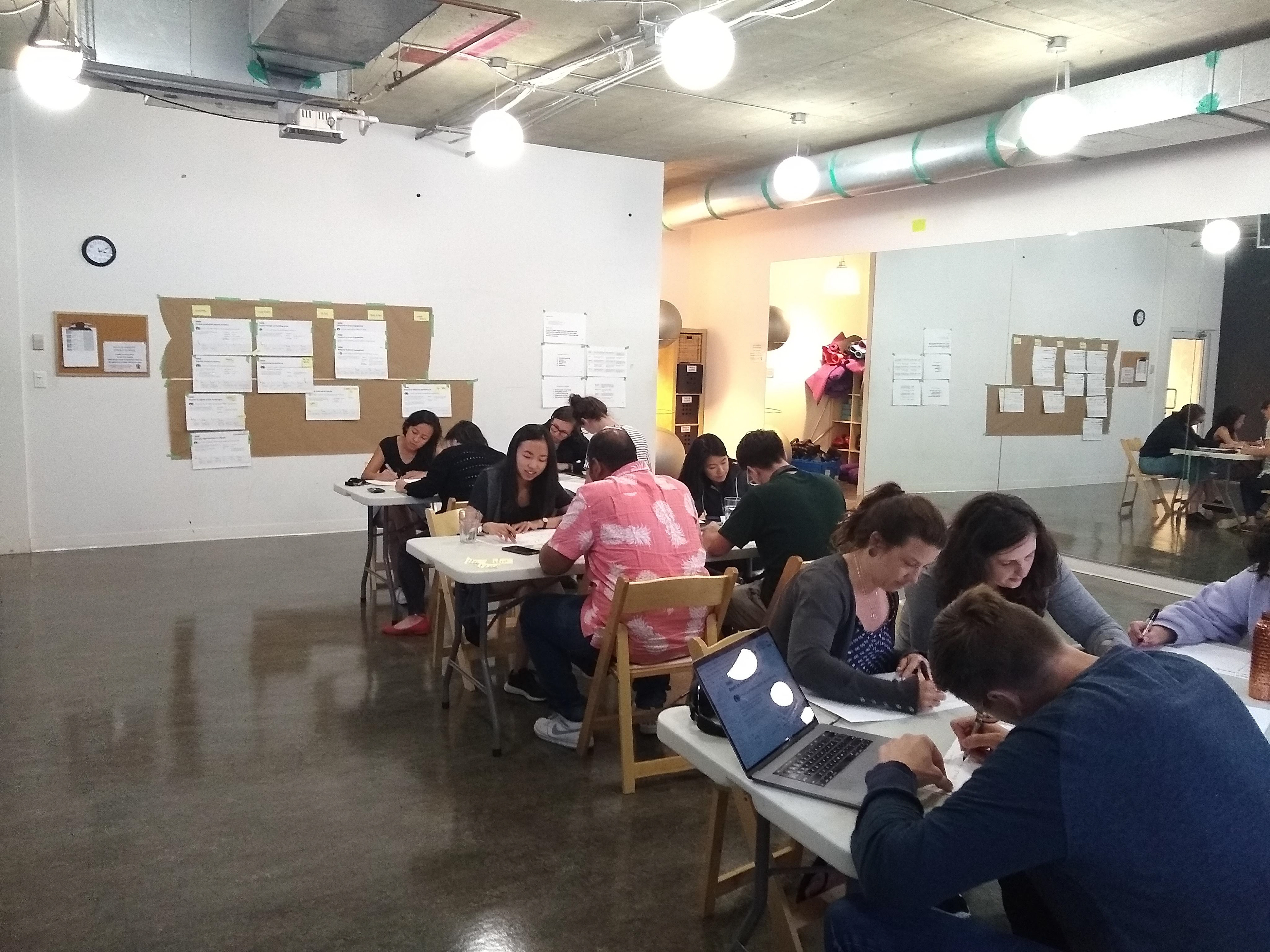 Product design team participating in workshop