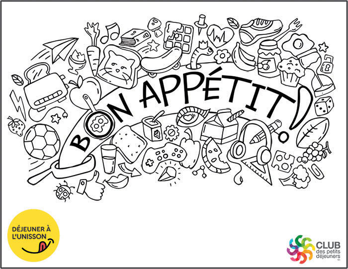 Illustrations pour napperons au Club des Petits Déjeuners