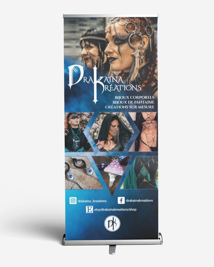 Bannière rétractable pour Drakaina