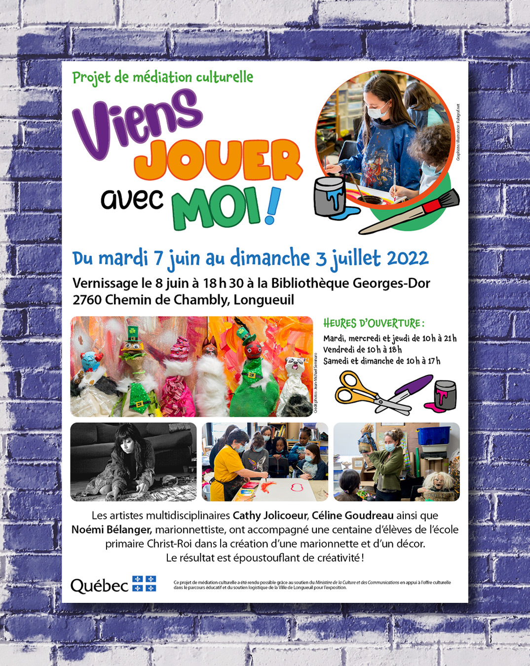 Affiche pour un vernissage à Longueuil