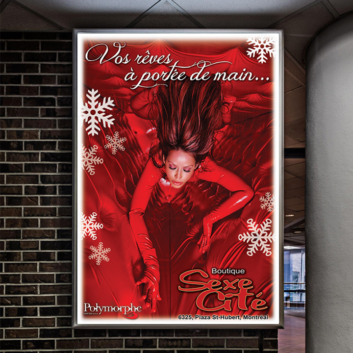 Affiche dans le métro pour boutique érotique