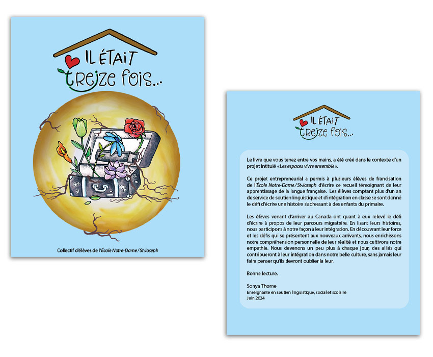 Couverture, mise en page intérieur, illustrations, logo-titre de: "Il était 13 fois"