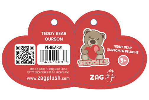 Étiquette attachée pour peluche