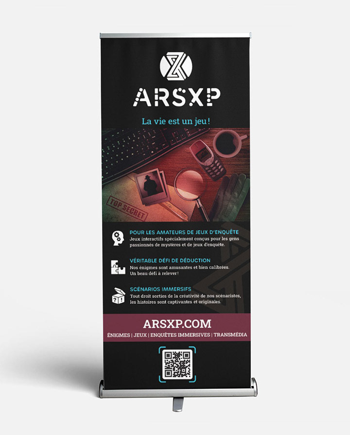 Bannière rétractable pour ARSXP, jeux immersifs multimédias