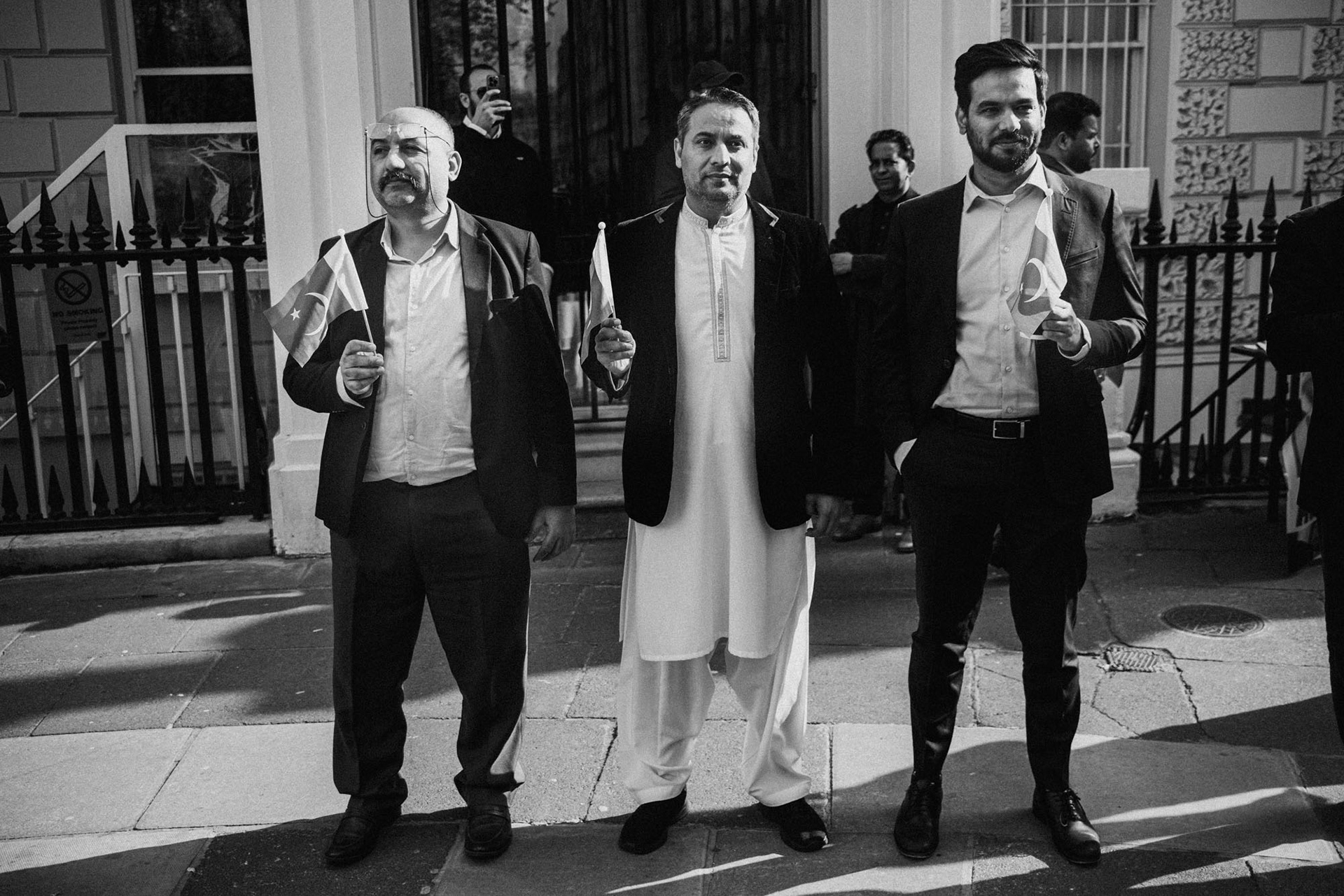 Londres, Manifestation en face a face entre indiens et pakistanais devant l'ambassade de Pakistan, 2025