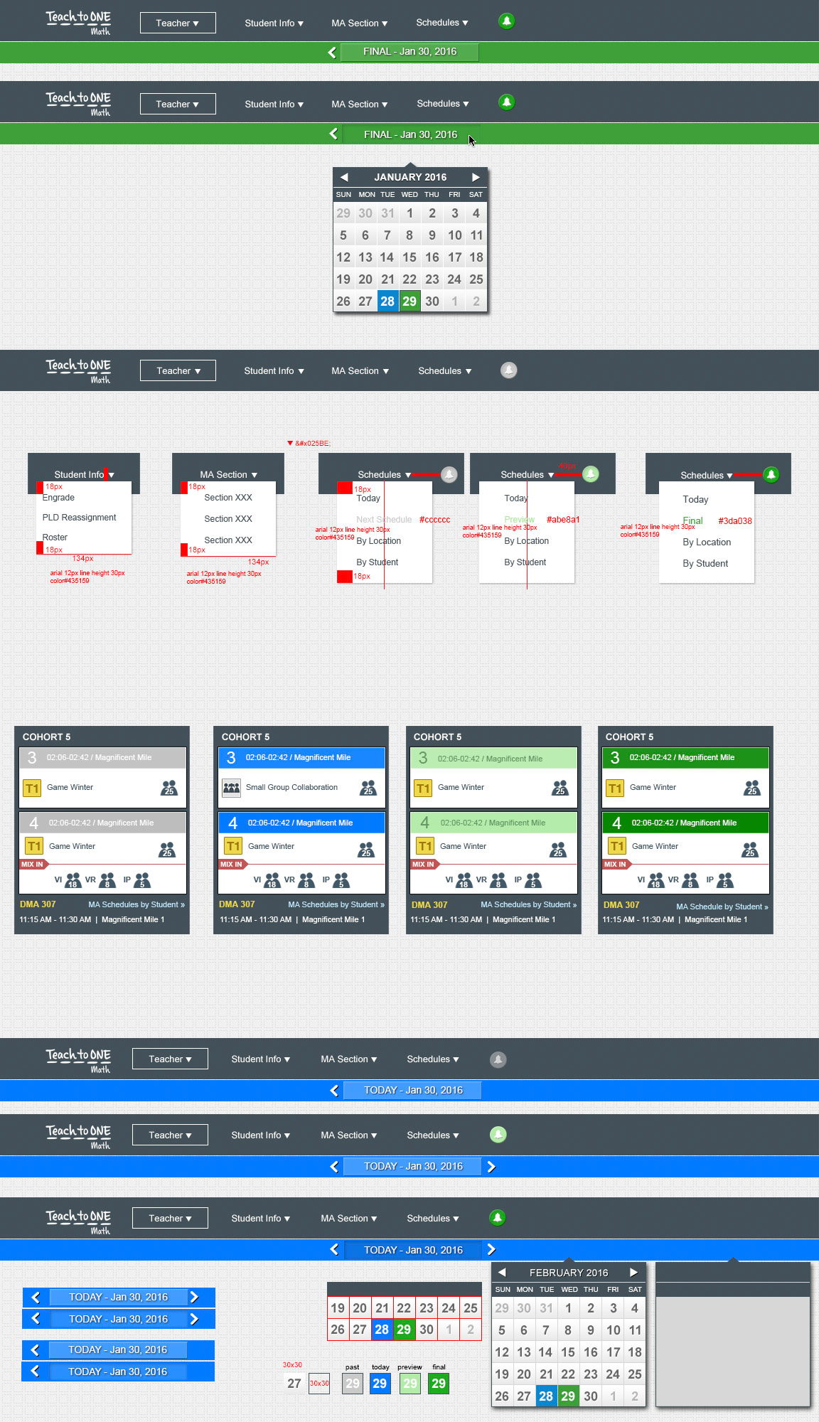 Teacher portal scheduler UI