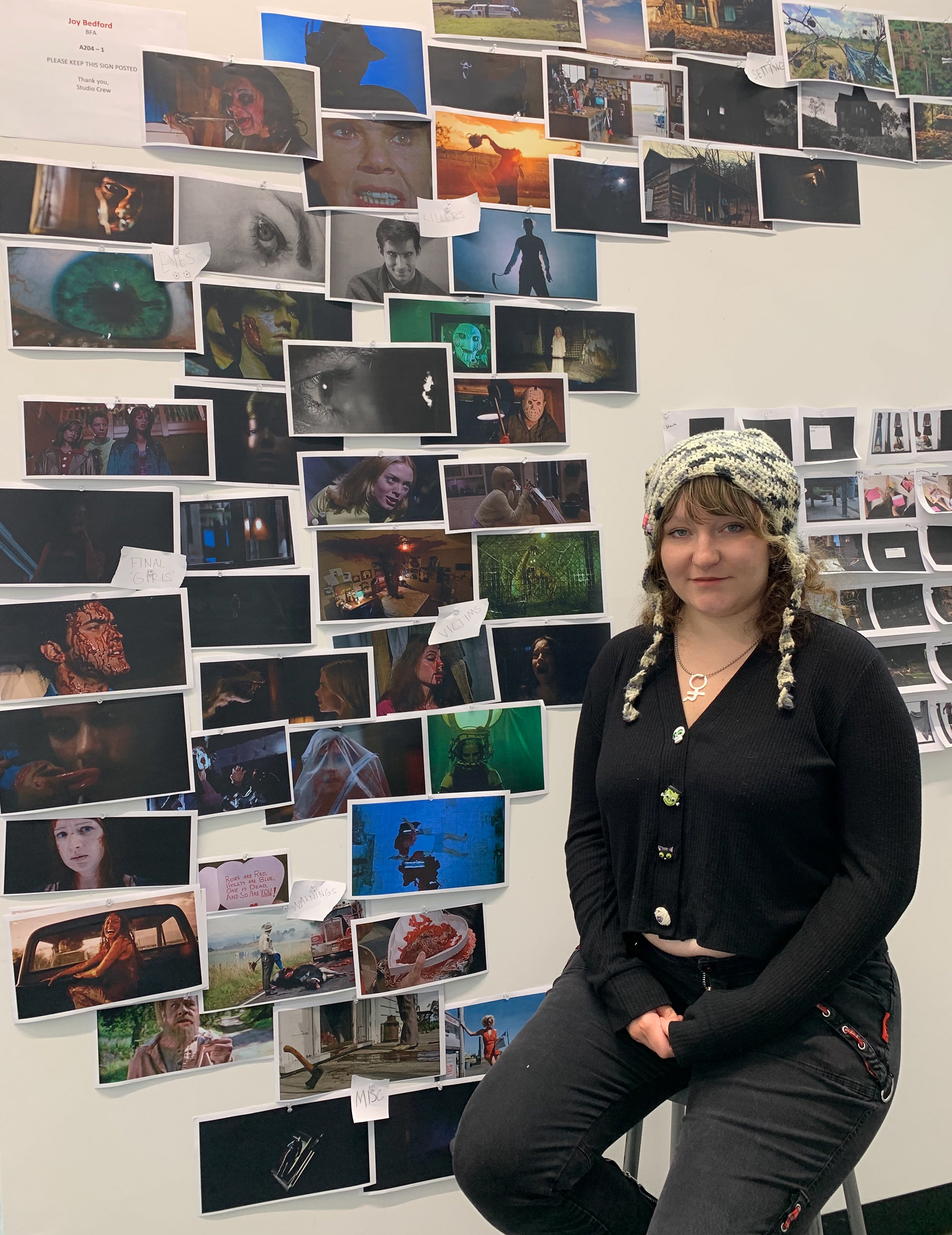Visual Research from Slasher Film in the Studio