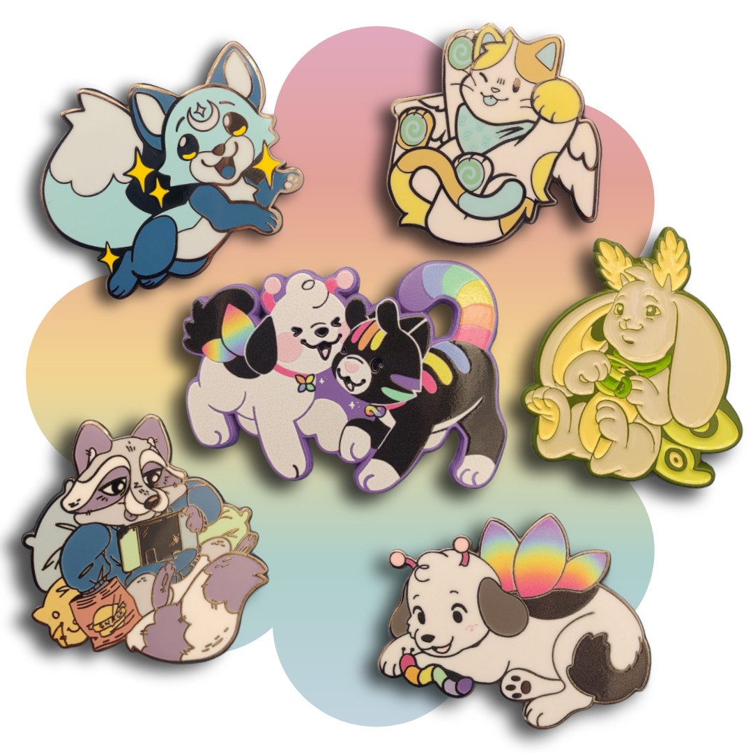 Guest Artist Enamel Pins (art comissioned by Hannimations of Hannimations Characters)