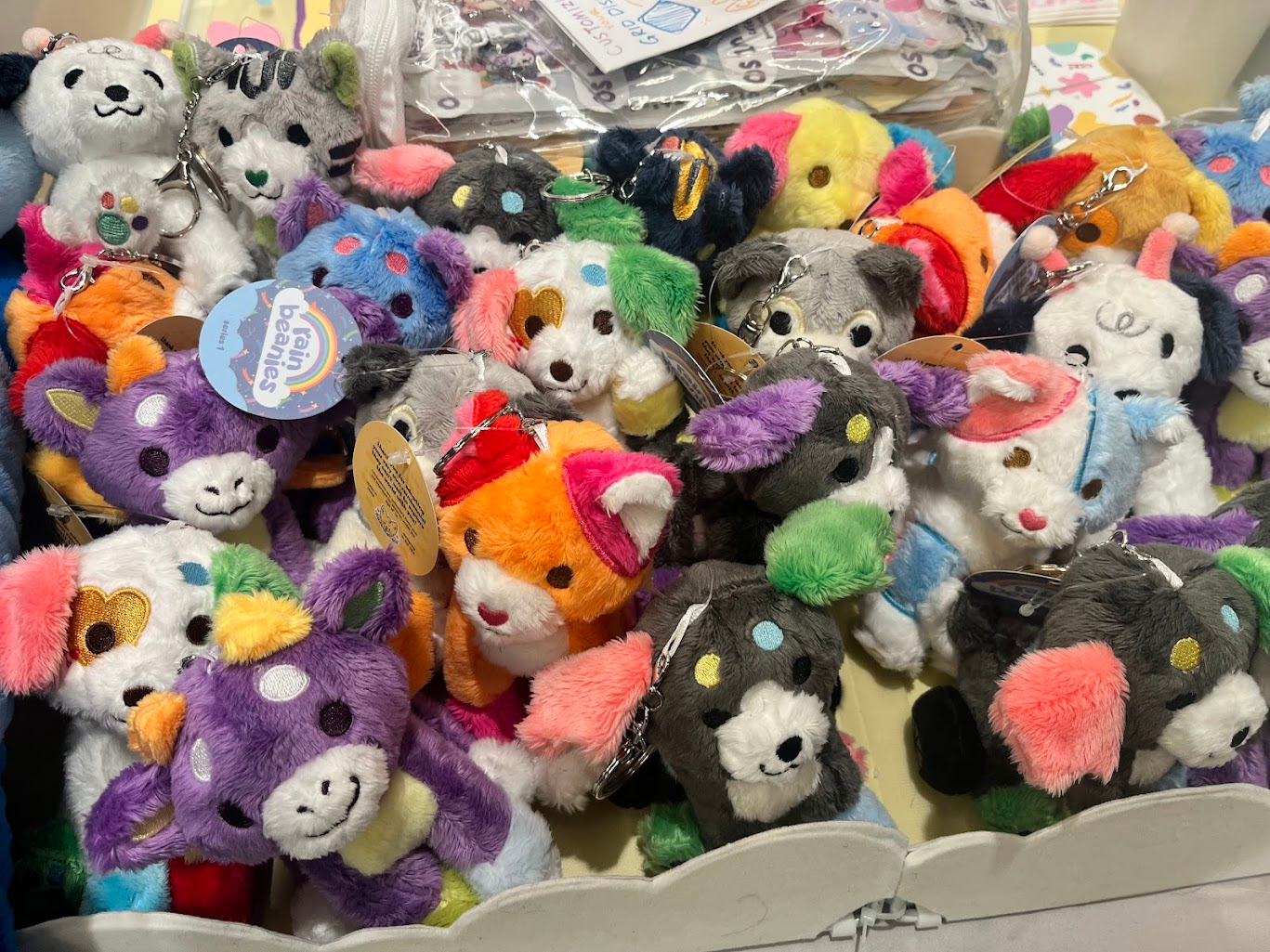 a closeup of my rainbeanie plush while setting up for Furlandia 2026