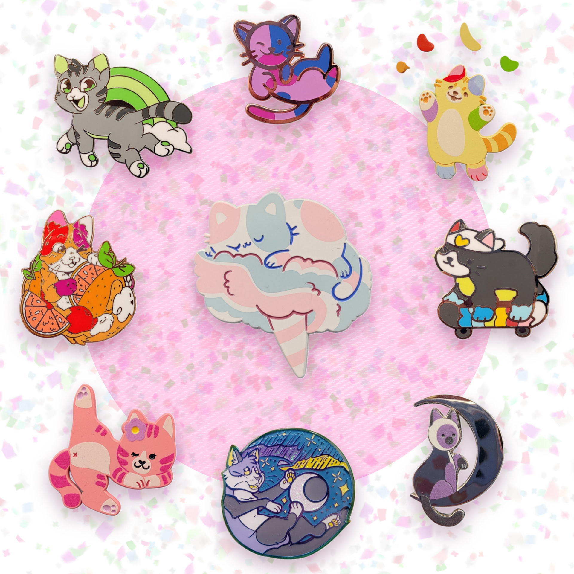 Guest Artist Enamel Pins (art comissioned by Hannimations of Hannimations Characters)