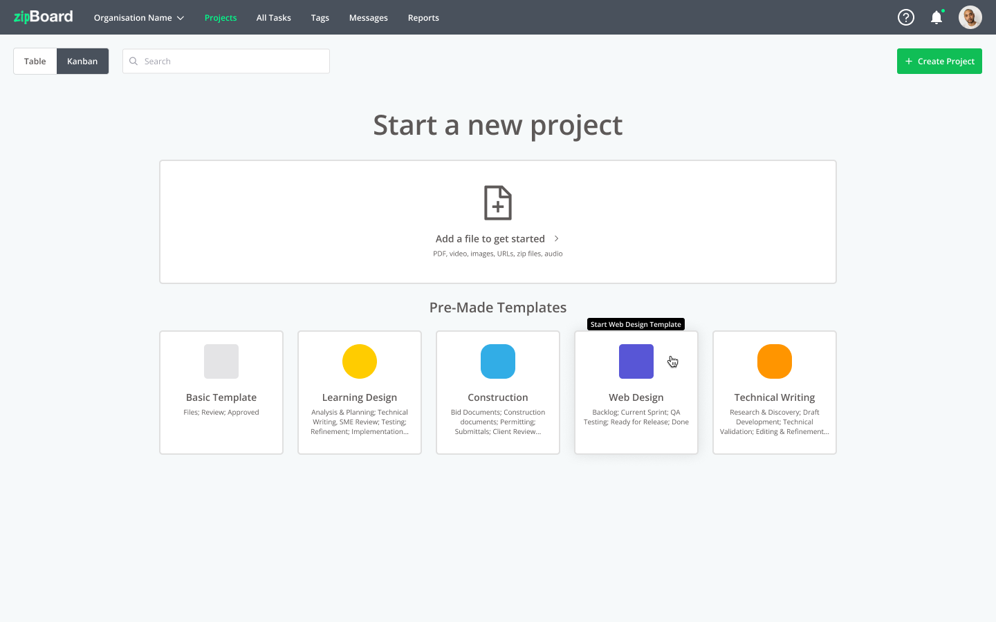 New onboarding screen allows users to activate immediate by uploading a file, the first necessary step