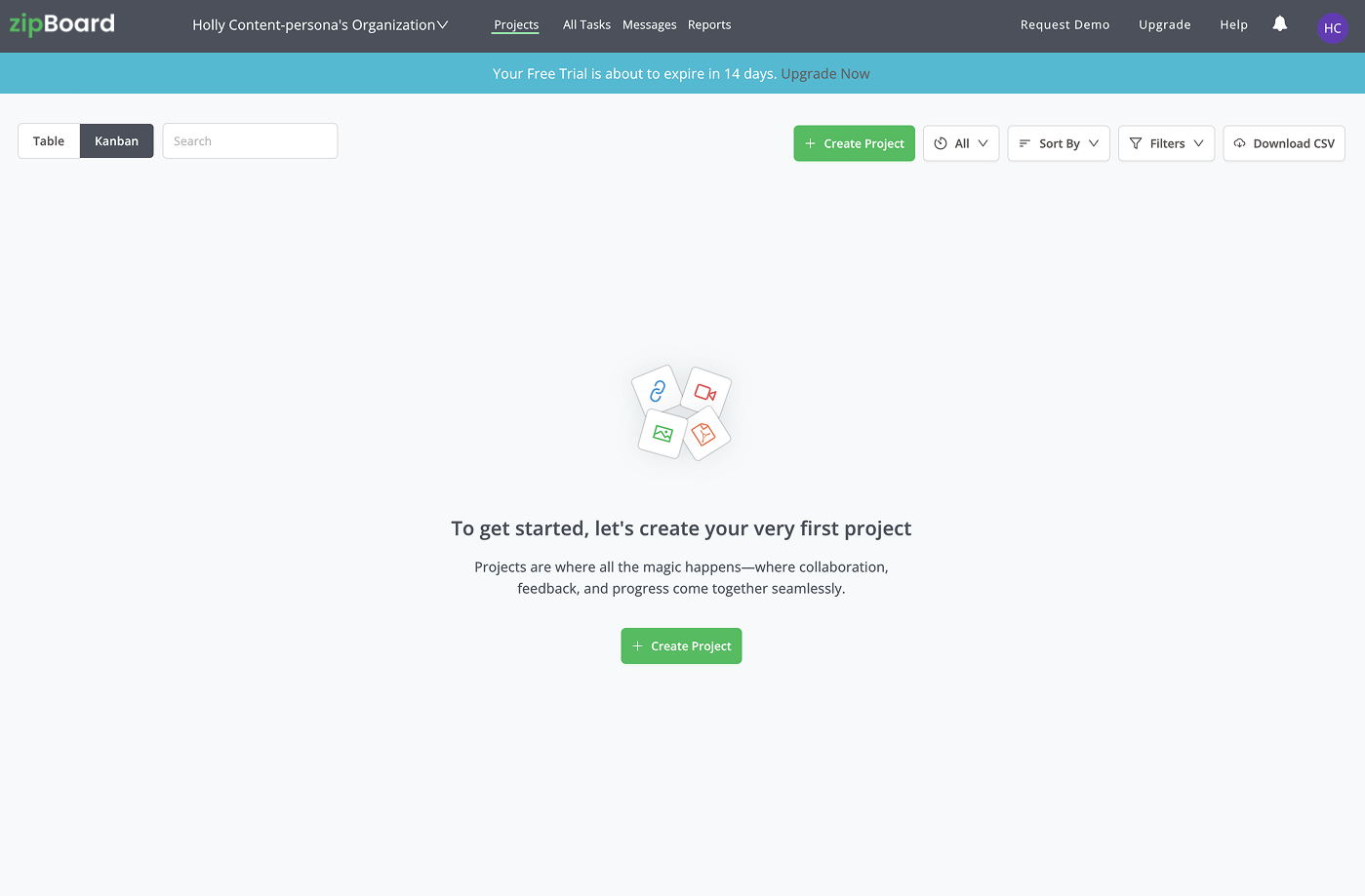 zipBoard old onboarding start screen