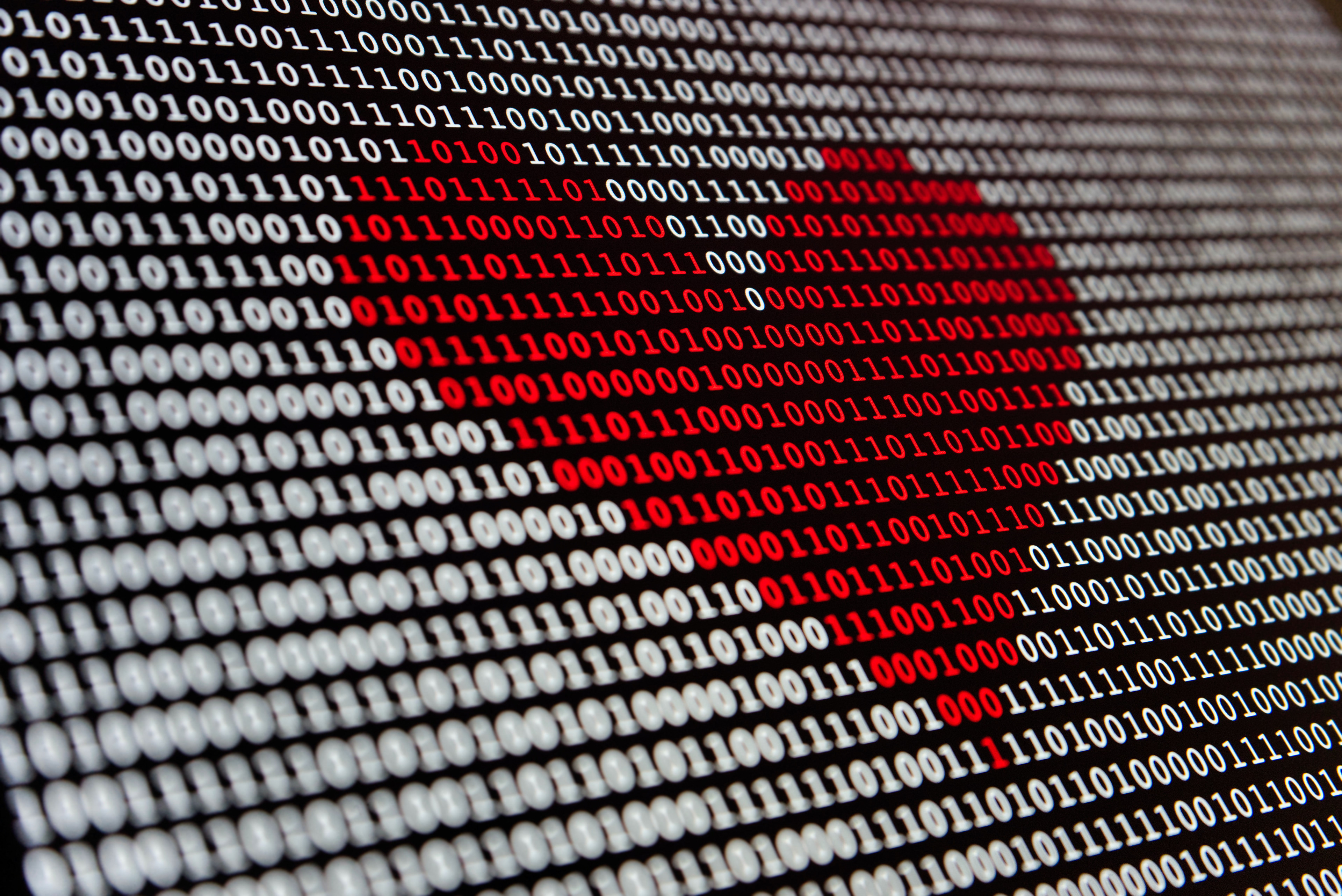 A heart shaped from code