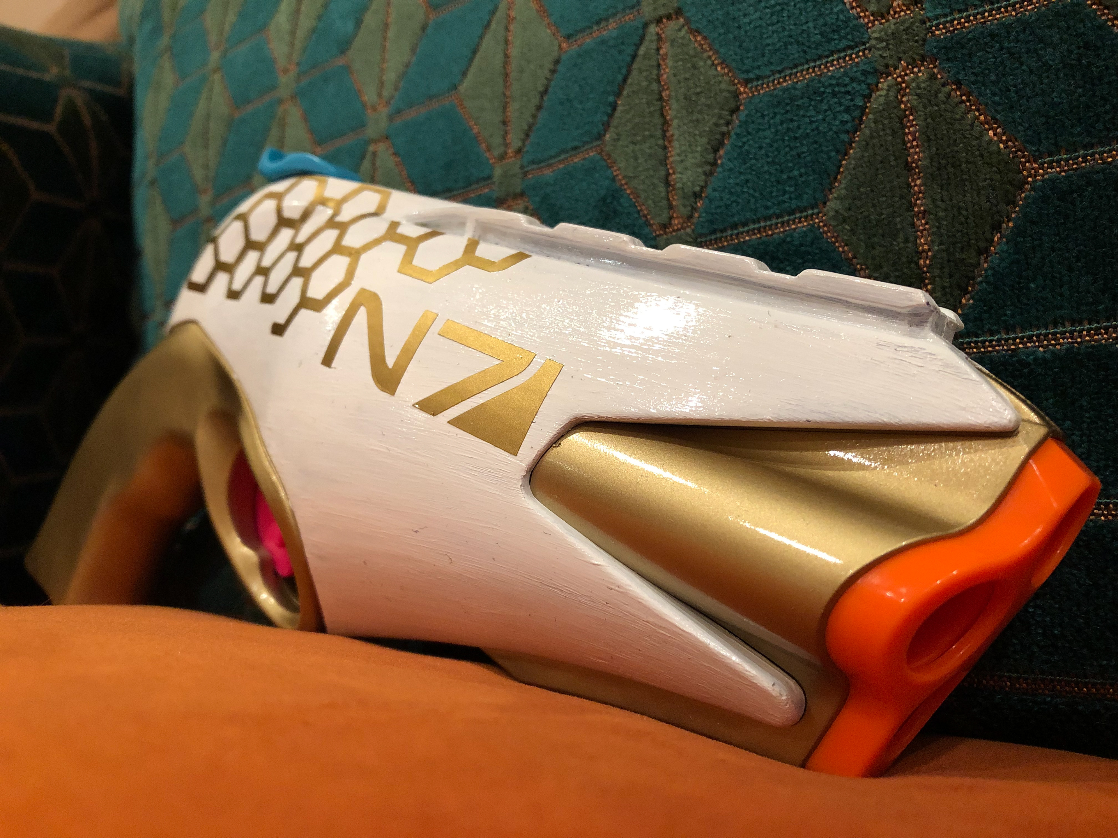 Featured vinyl stickers and gold paint