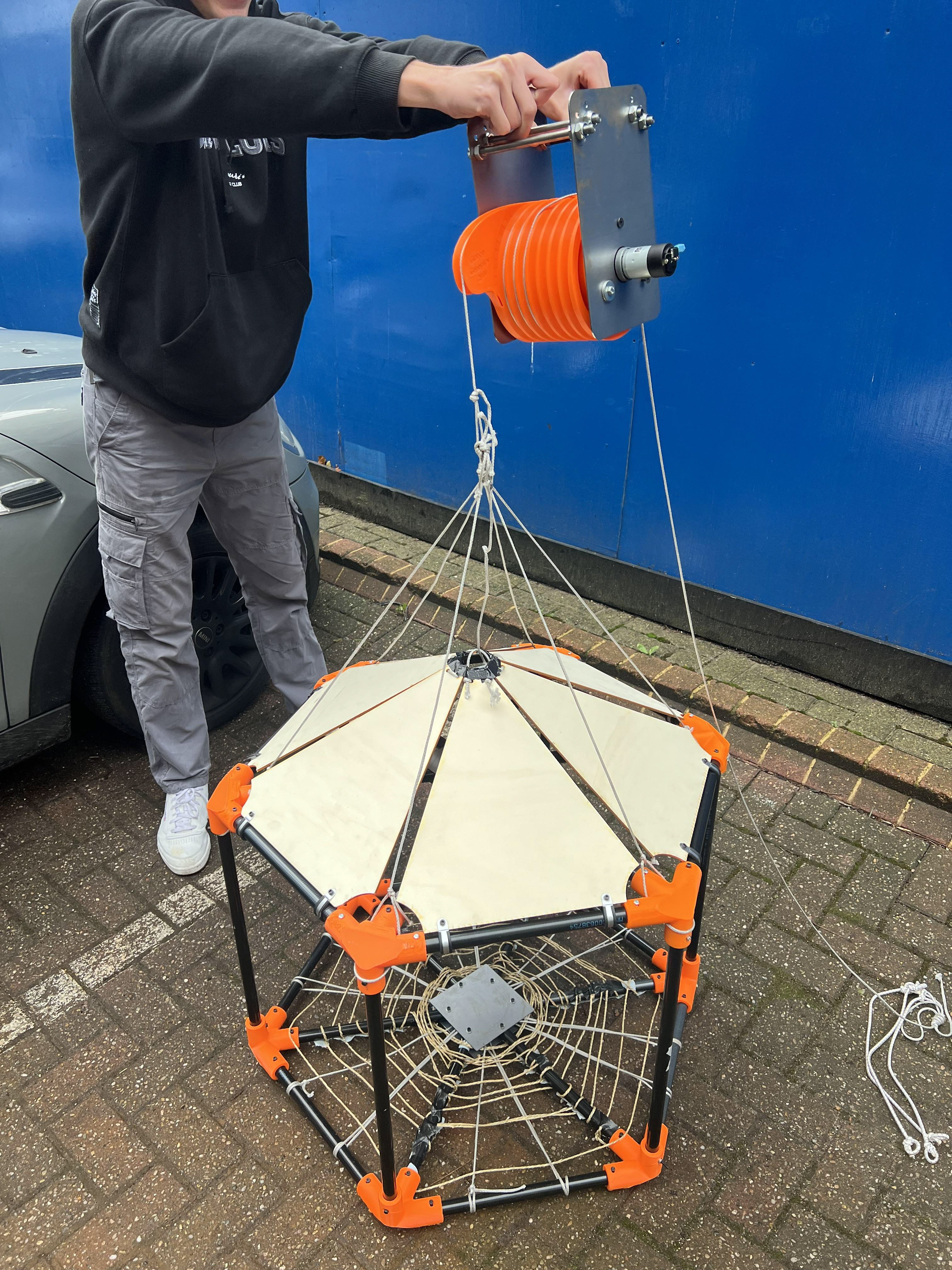 Testing power generation with the full pulley setup