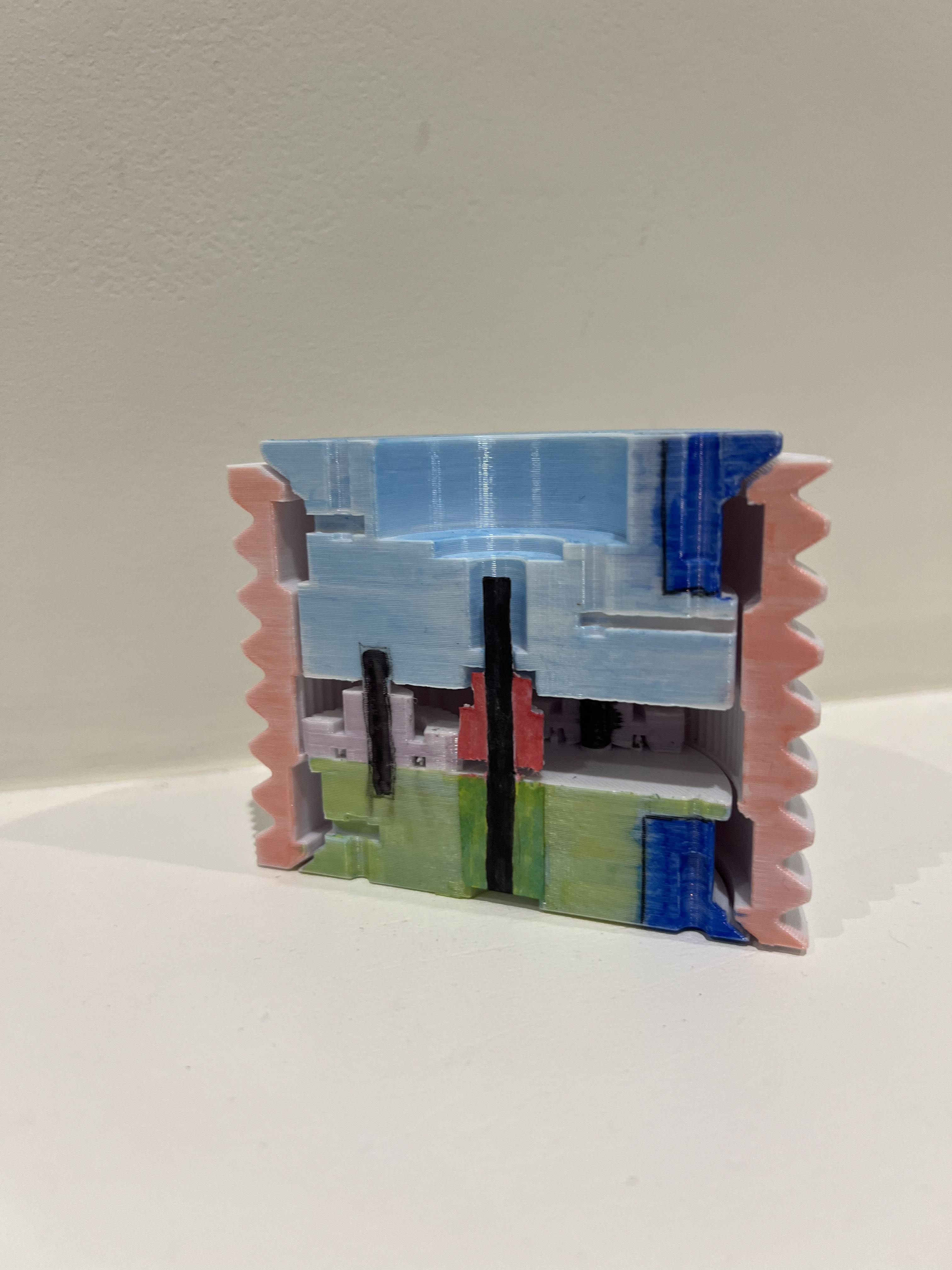 A 3D printed cross-section prototype, made for a design review