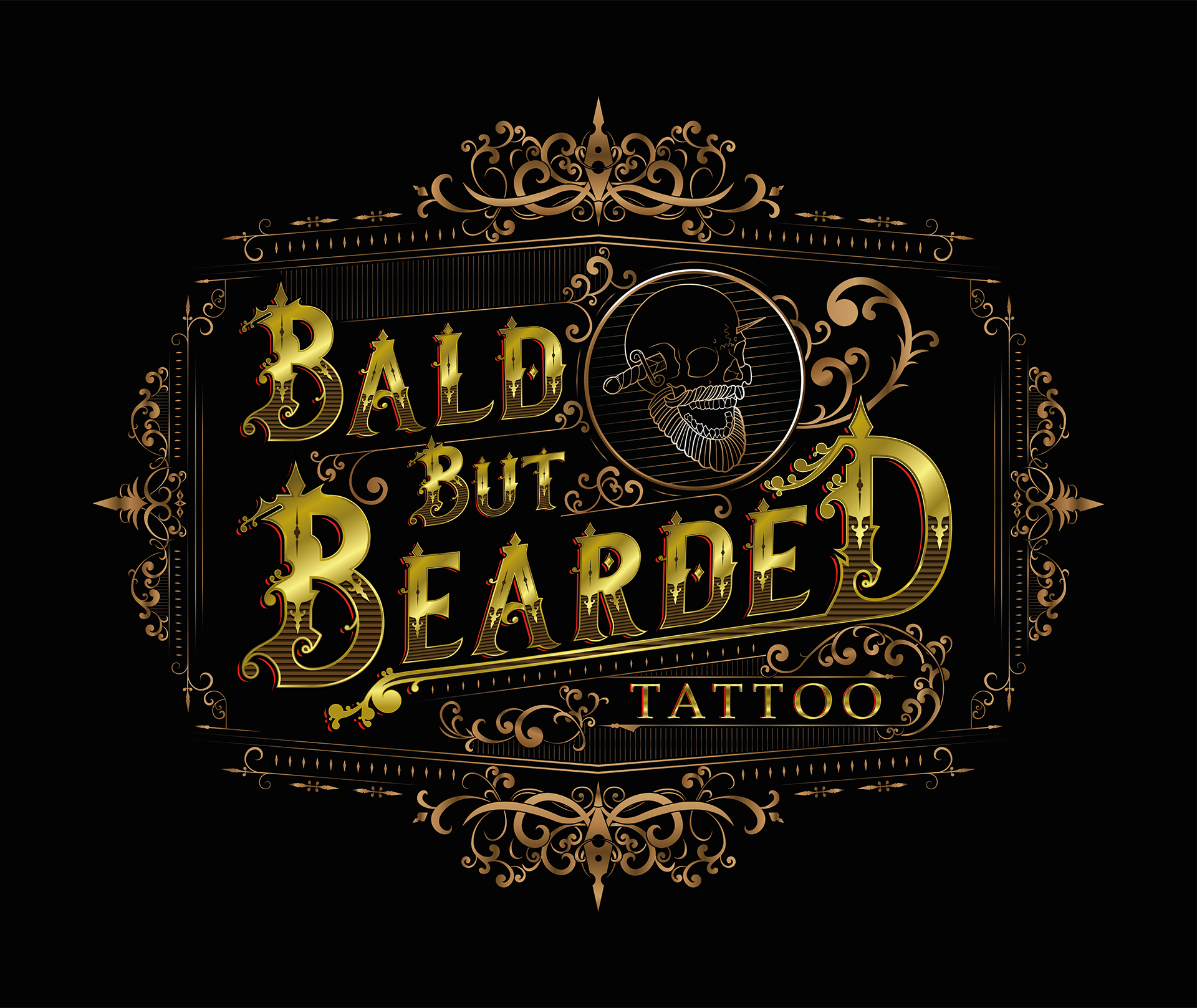 Réalisation de l'illustration typographique Bald But Bearded