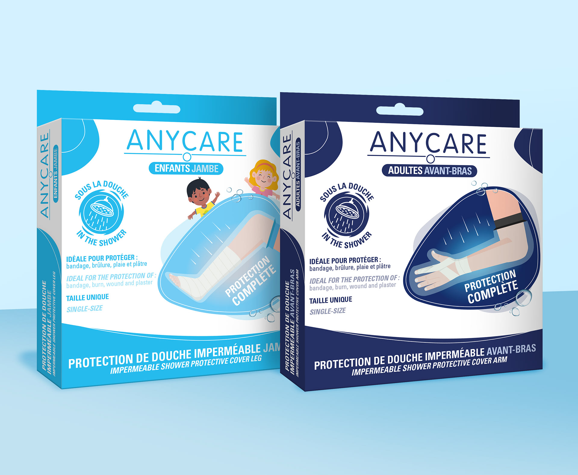 Réalisation packaging protection imperméable pour plâtre