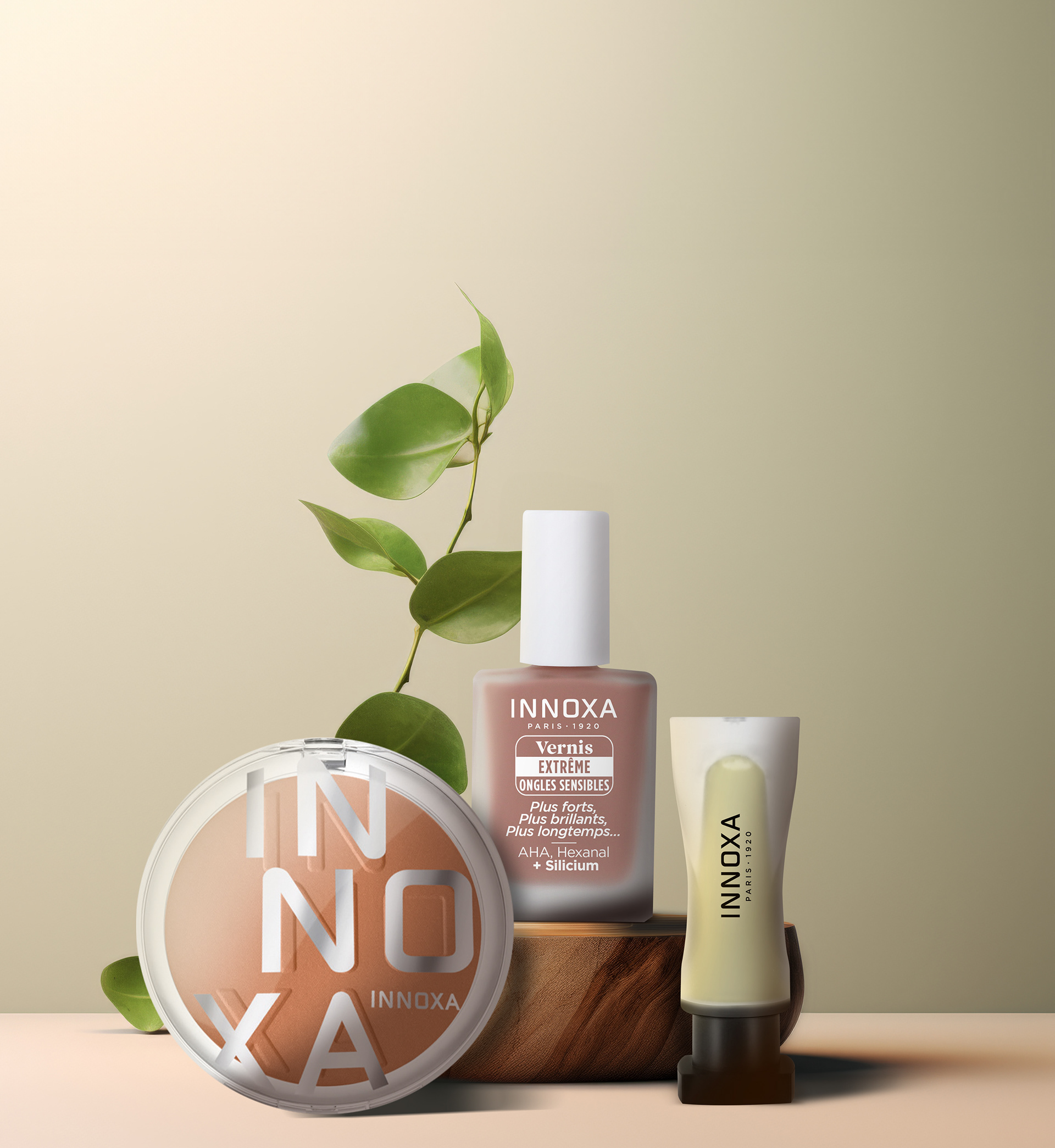 Réalisation du packaging pour la poudre teint, le vernis extrême et l'huile à lèvres