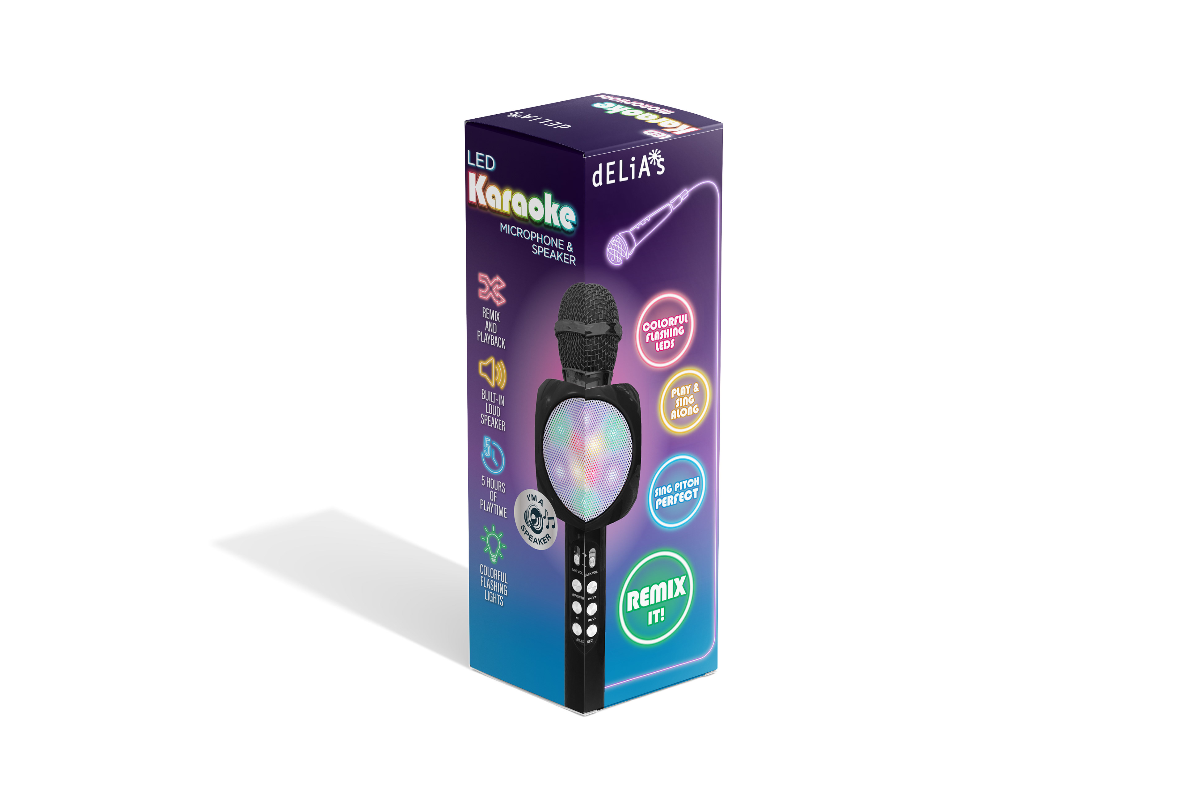 LED Karaoke Microphone and Speaker - Left