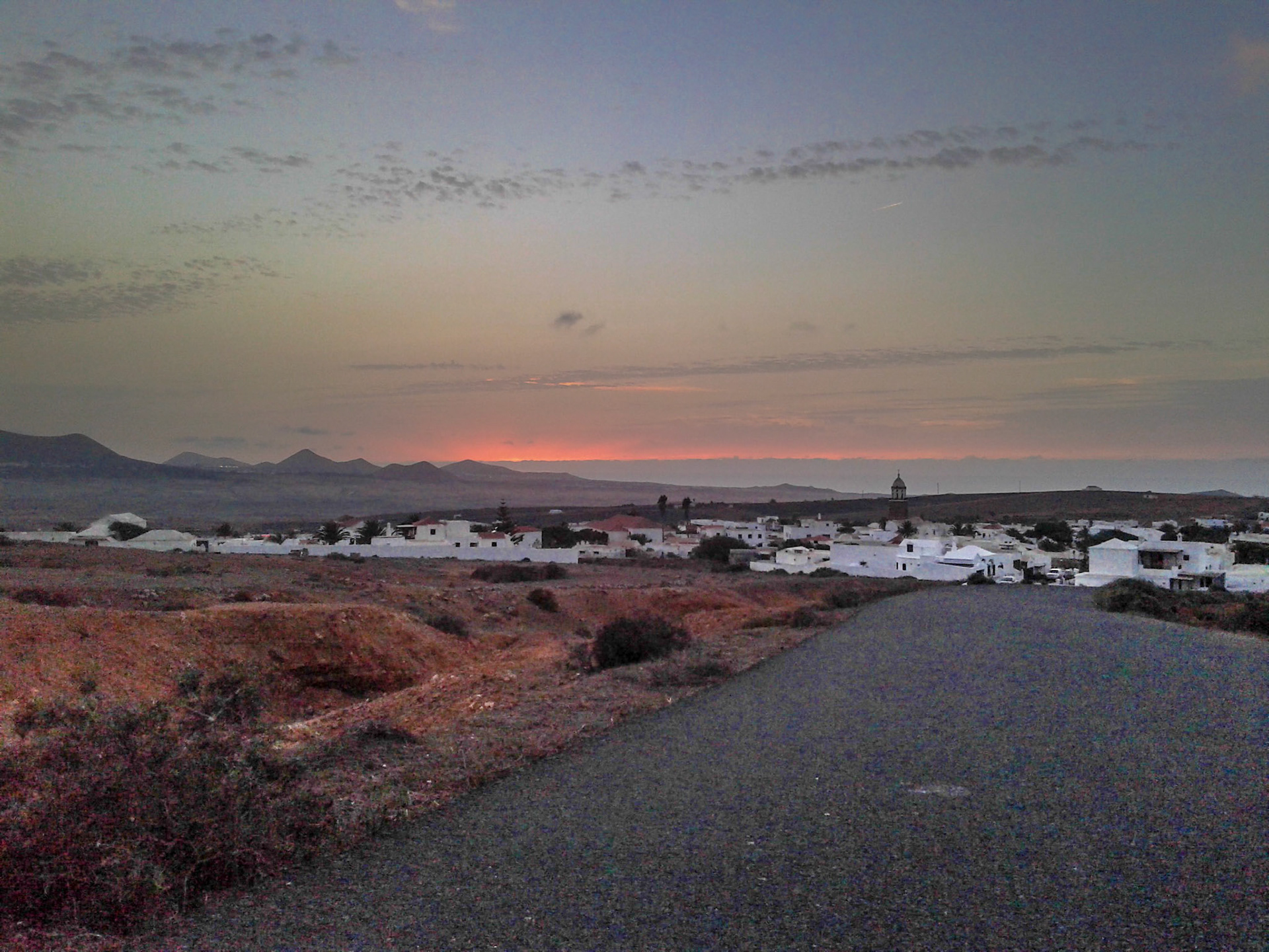 Sunset from the road leading up to the Santa Barbara Castle