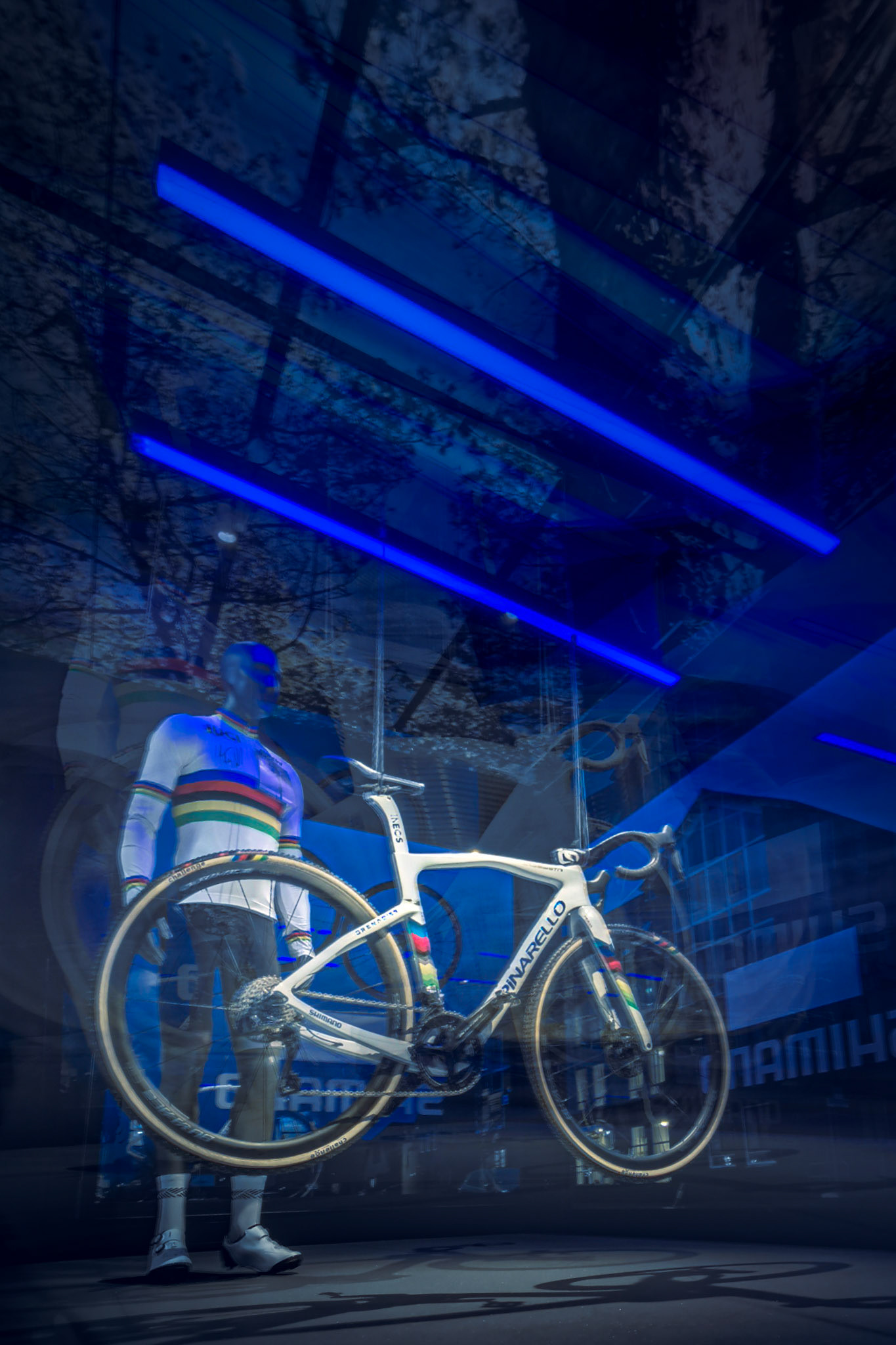 Bike of 2022 world championships winner Tom Pidcock @Shimano Service Center @ 2023 world championships in Hoogerheide