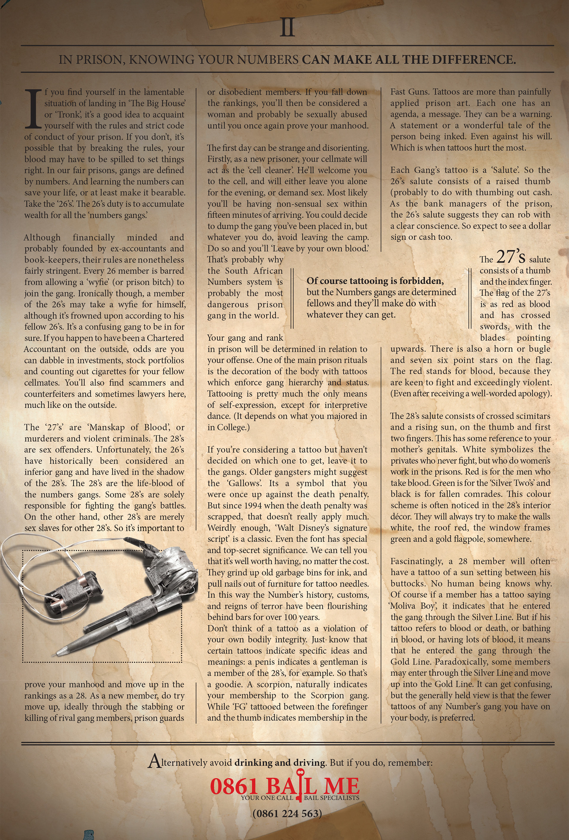 Dojo 115 - Bail Me - Homemade Tattoo Kit