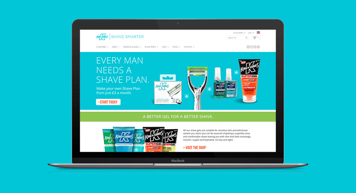 King of Shaves website homepage
