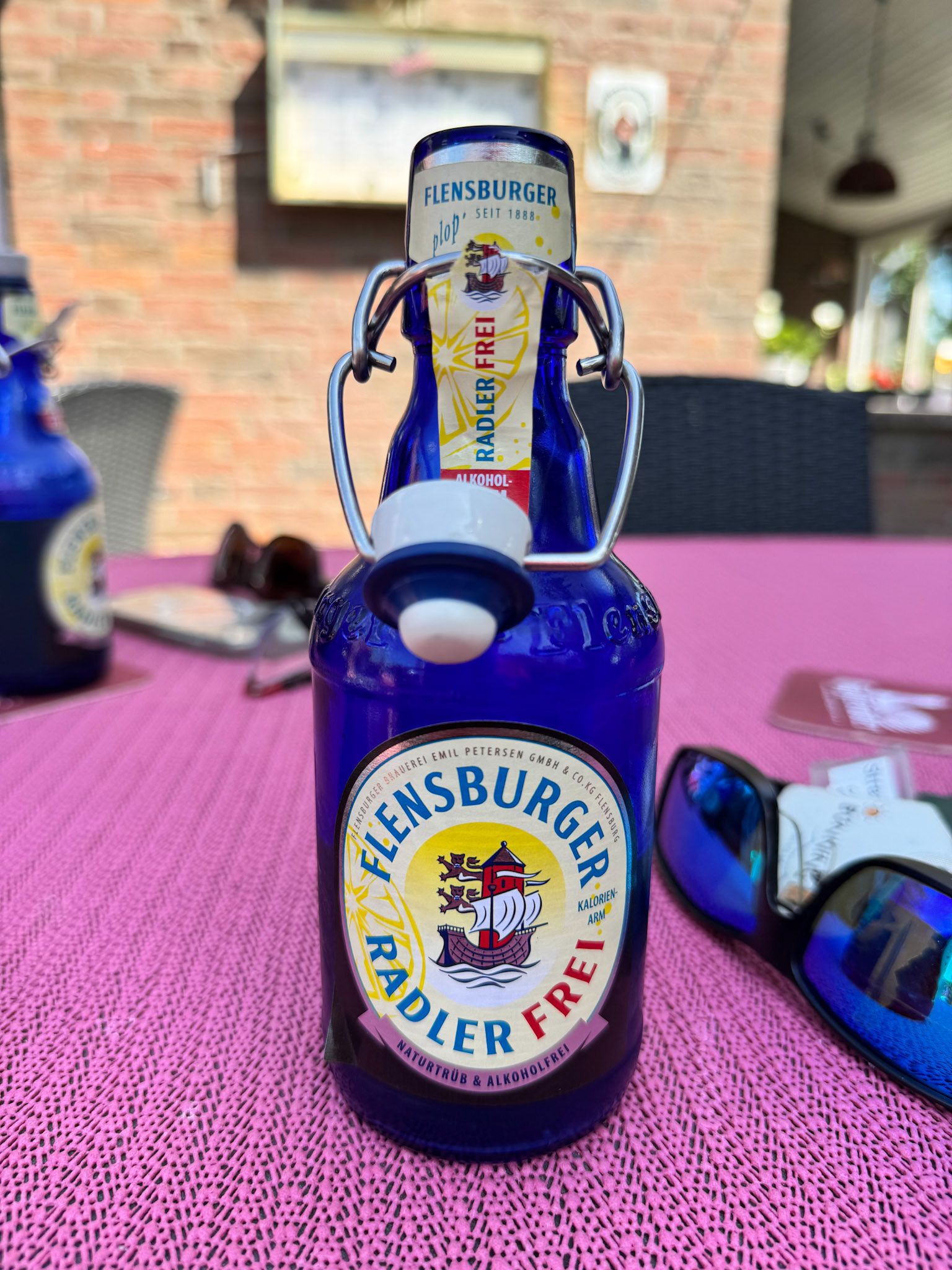 "Trinkpause" nach einigen Umleitungen im Norden der Insel