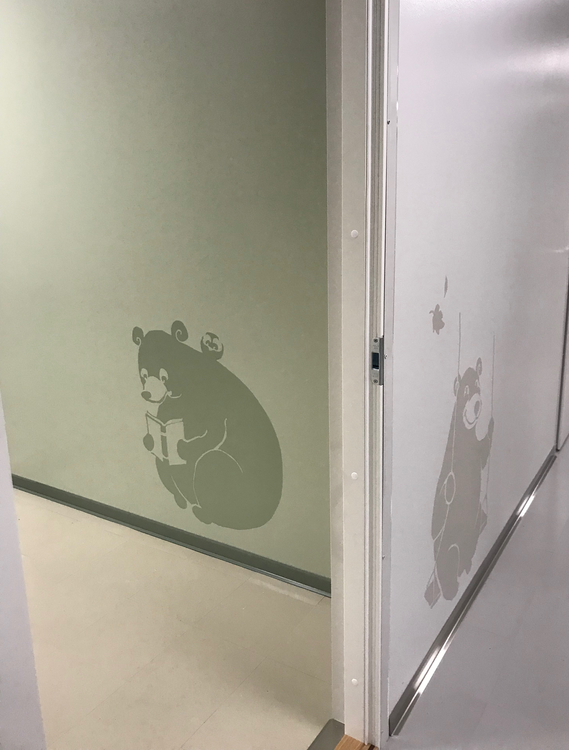 Some of the stenciled images from patient rooms and hallways