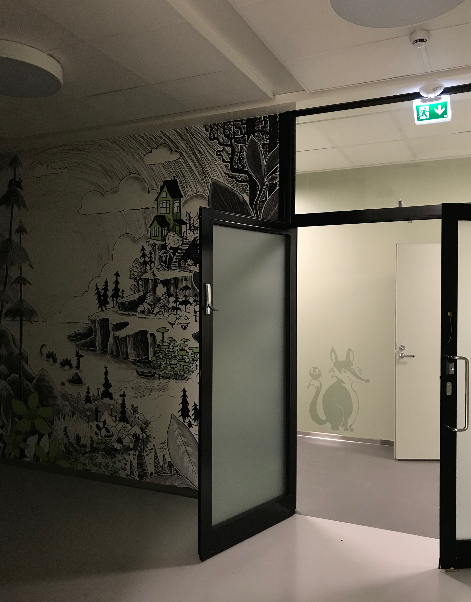 One of the larger images I made was used in different colors on different floors.