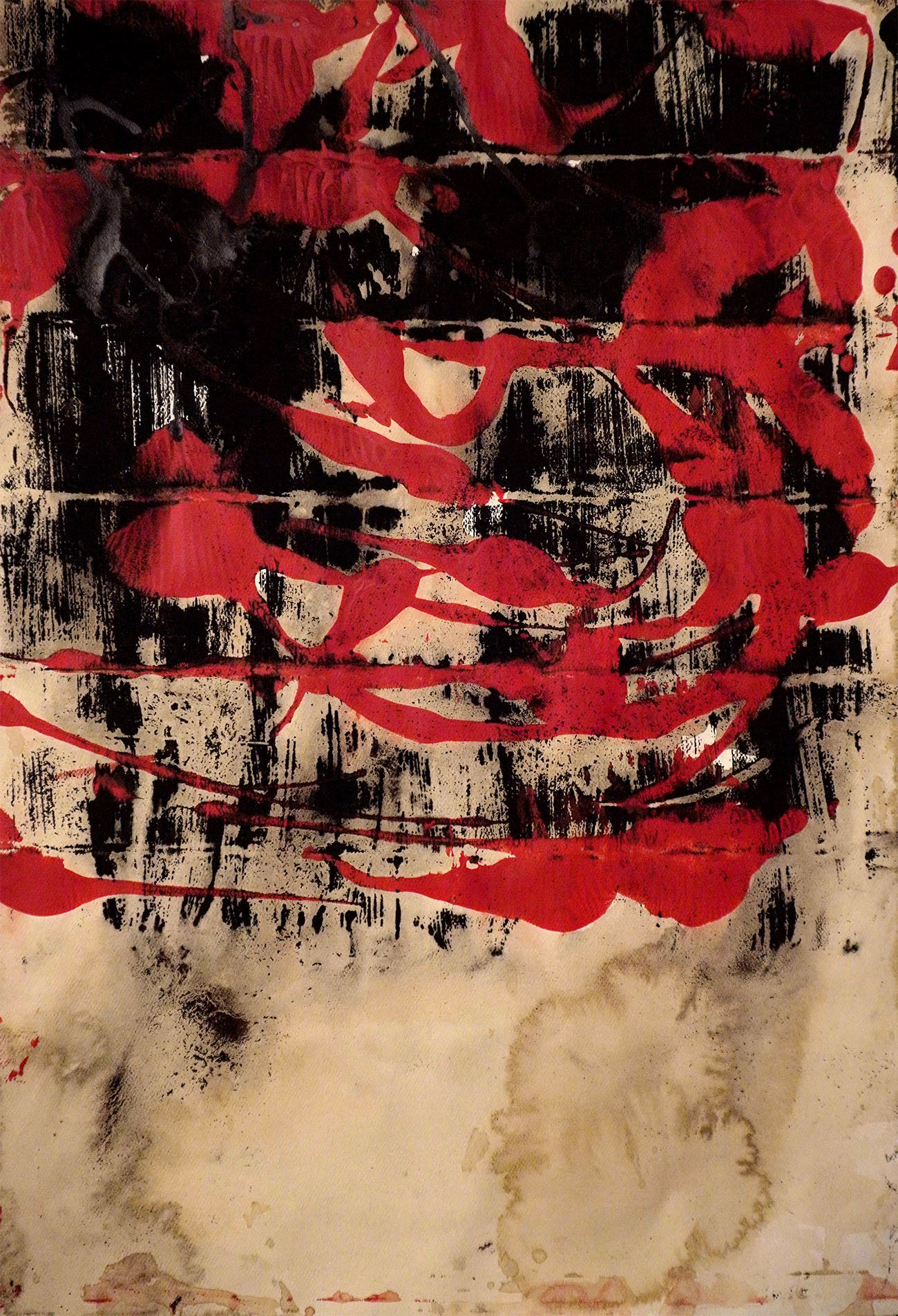 Just Give Them Coffee 32" x 18" SOLD Acrylic on paper