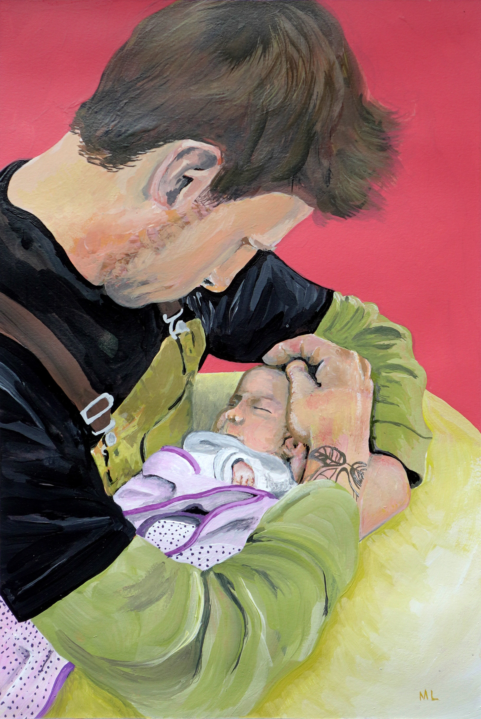 "Me and lil Dorrit" 12" x 8" acrylic on paper NFS