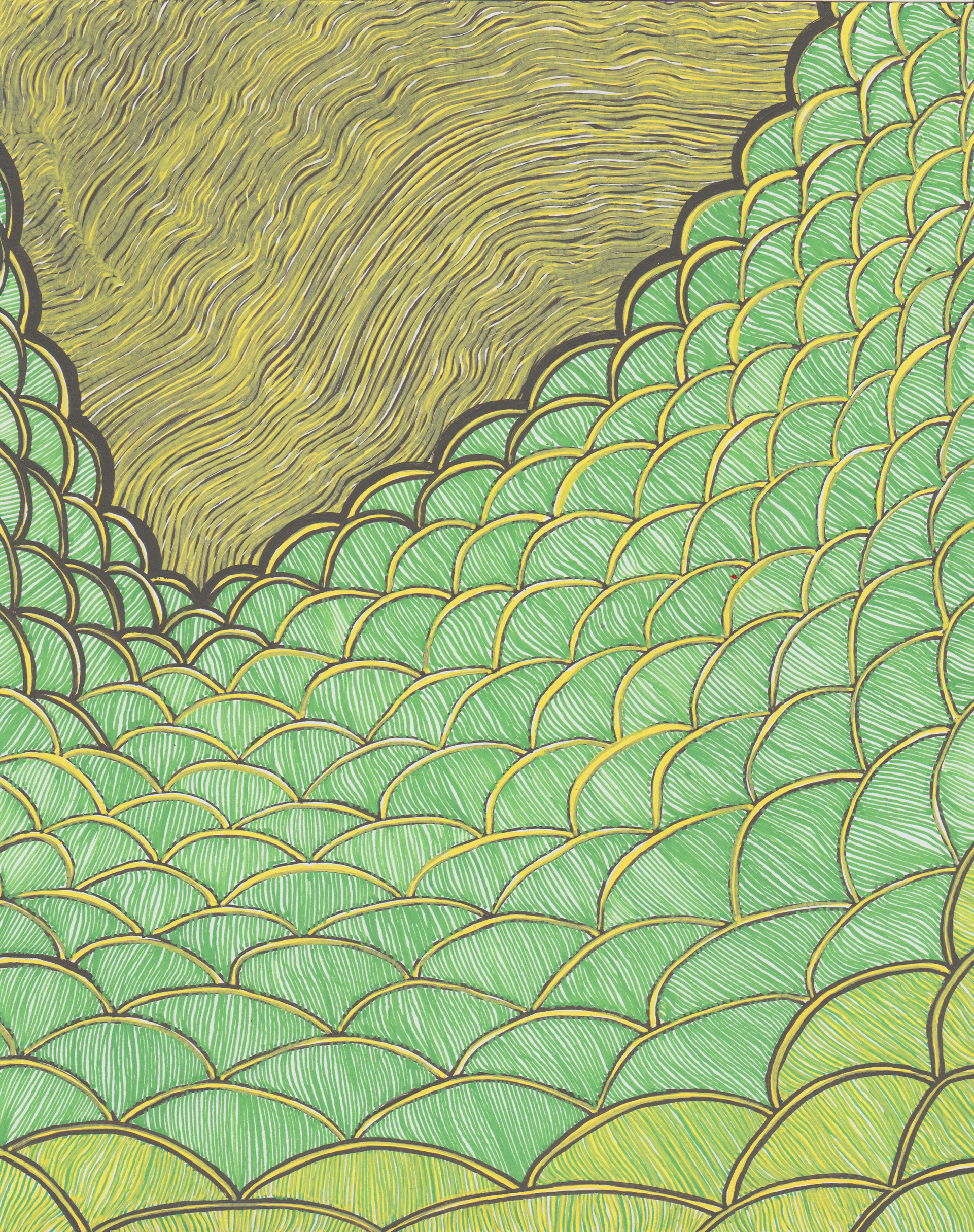 Umbrella Pine 8" x 11" NFS Acrylic on paper