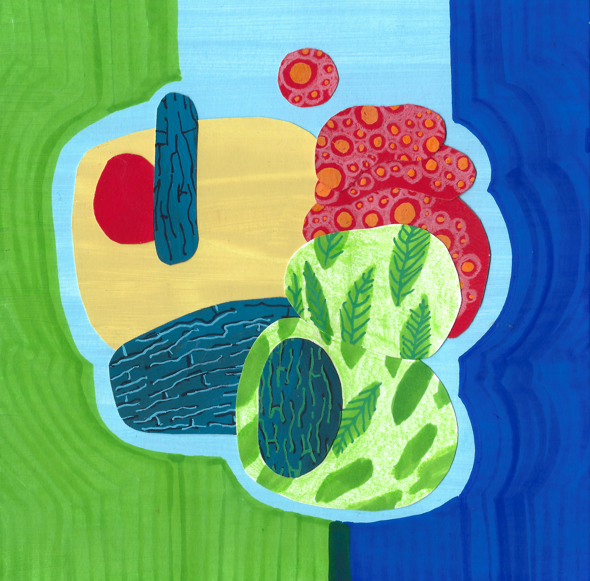 Untitled 6" x 6" Big Tiny Event submission at Rocky Neck Mixed Media collage