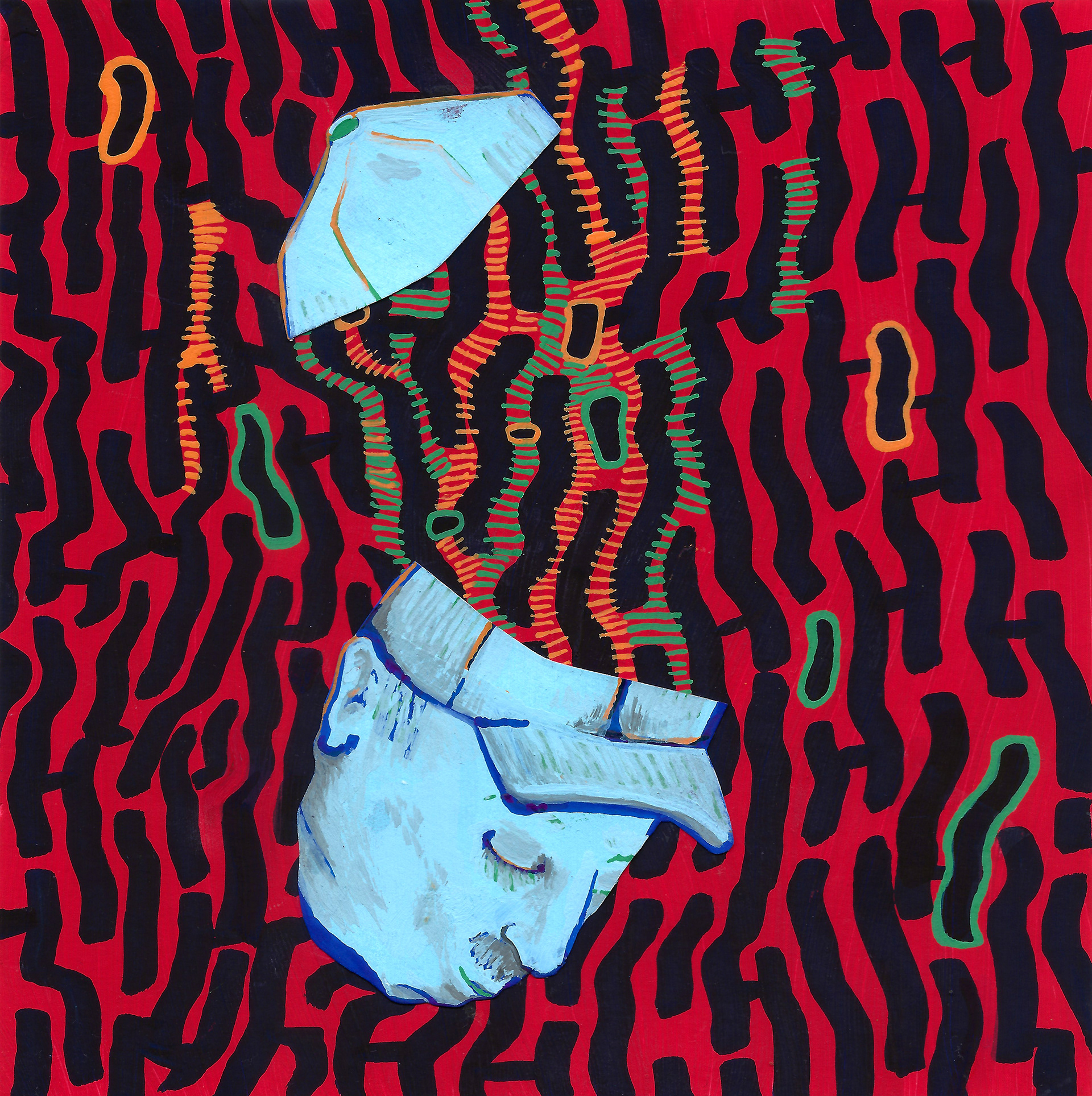 Untitled 6" x 6" Big Tiny Event submission at Rocky Neck Mixed Media collage