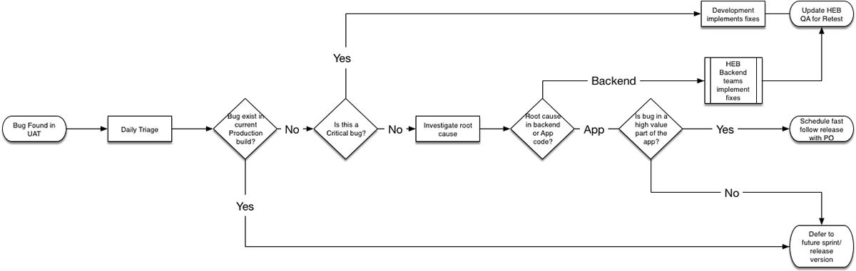 Diagraming a new process to resolve issues in UAT