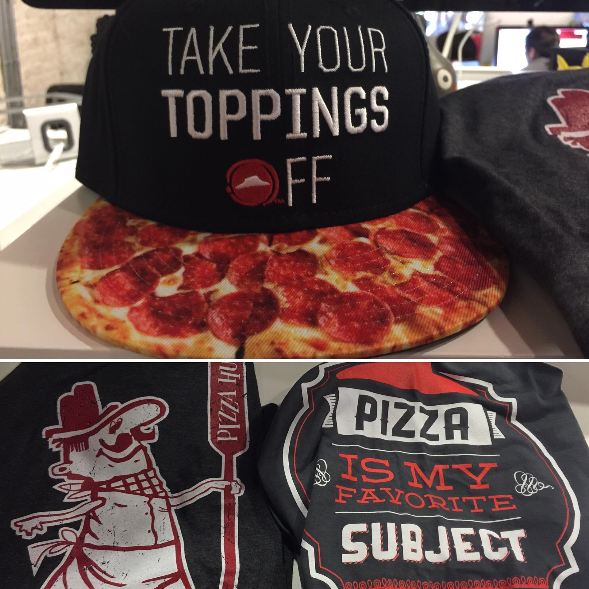 When your client gives you Pizza Hut swag because they love you