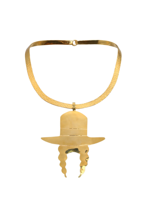 Carolina K's Chola Logo metal choker with gold bath