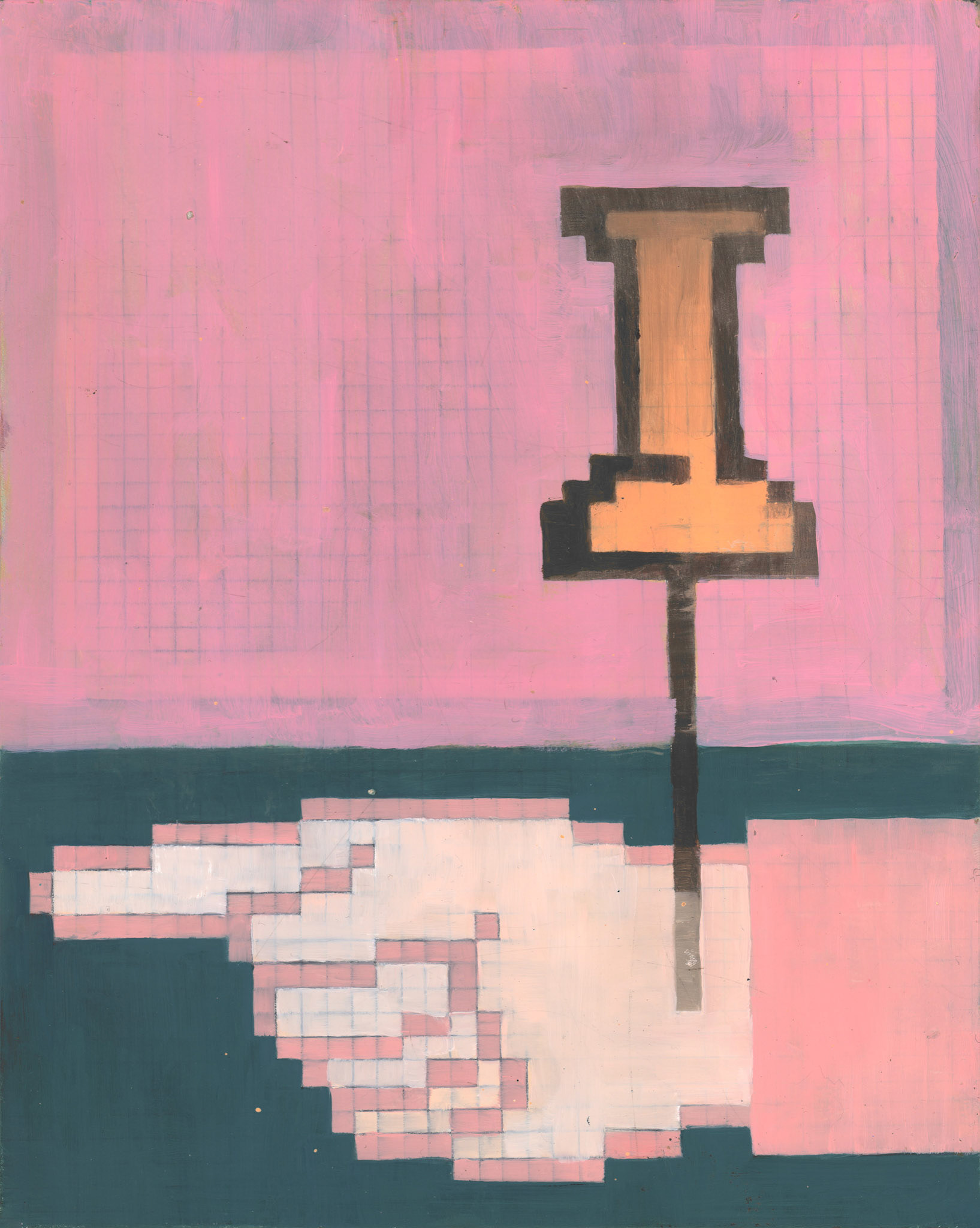 PinPoint / Oil and pencil on board / 9 inches x 12 inches / 2024