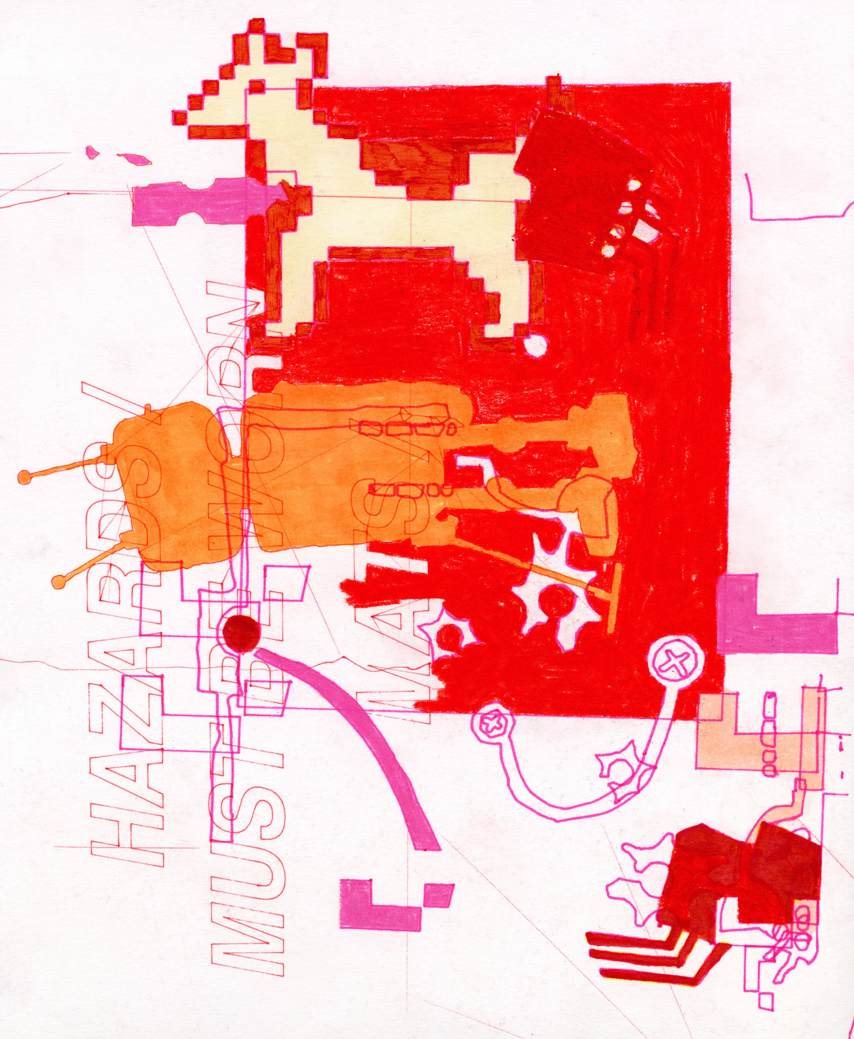 Pen, marker, and pencil on paper / 8 inches x 10 inches / 2024
