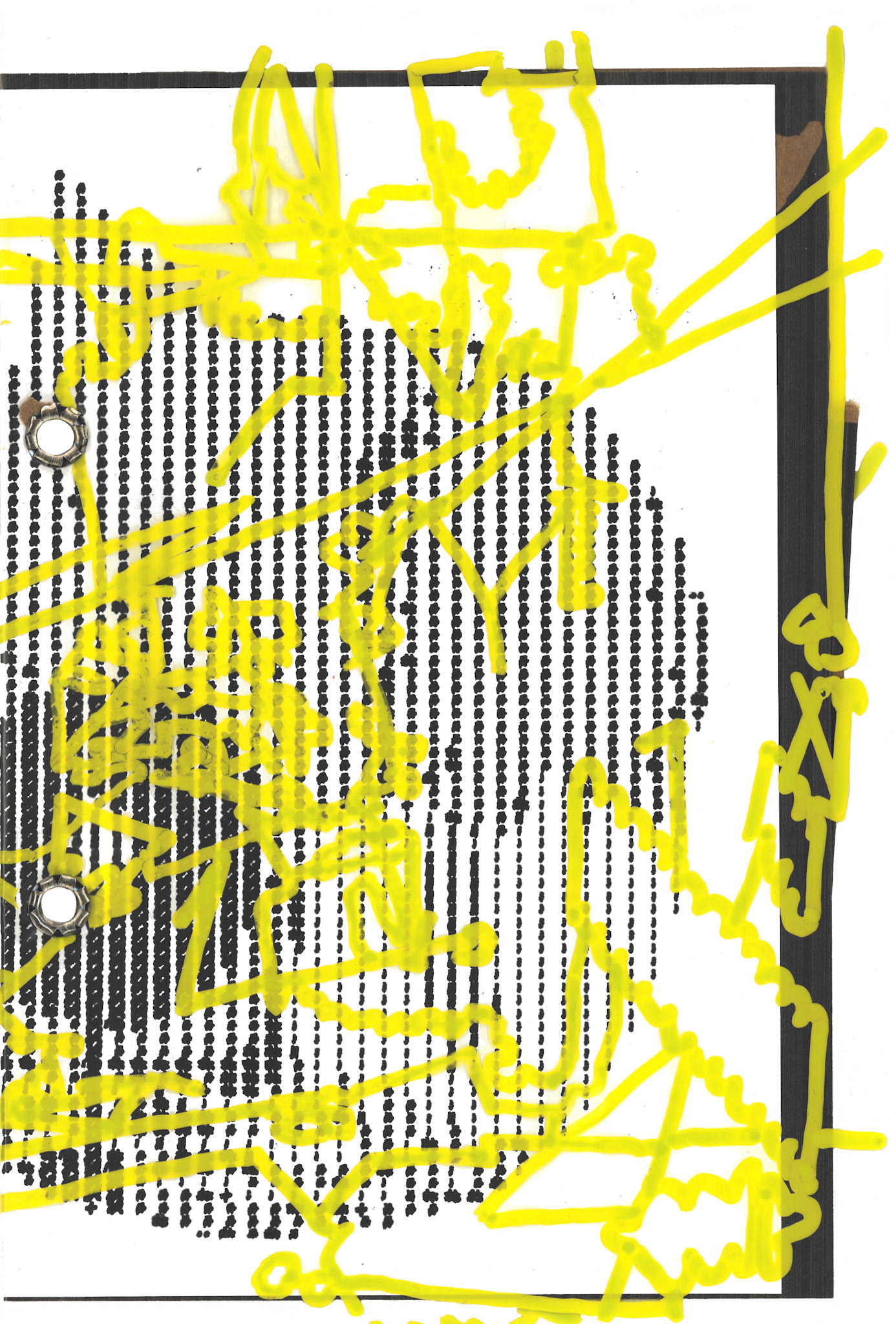 Edition 4 (BACK) / Printer Ink, Cardstock, Acetate, Paint Marker, Grommets