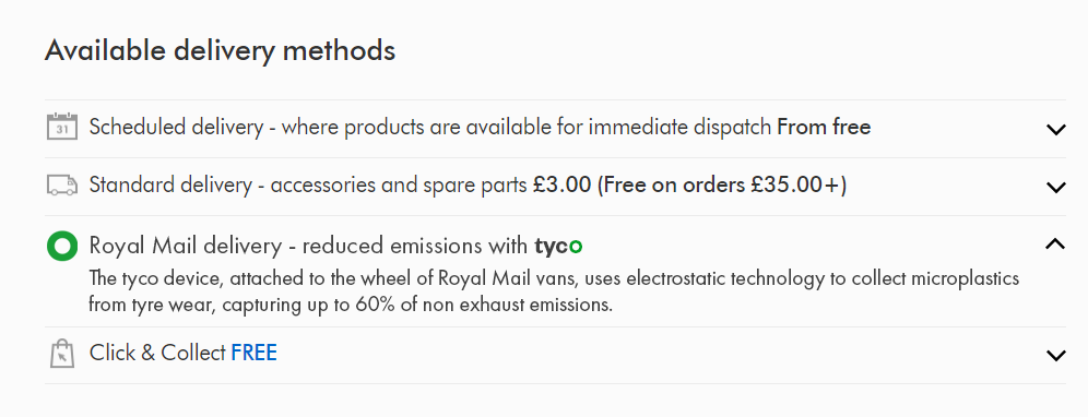 "Look for the tyco sign". At checkout, green 'o' is prominent whilst informing customer