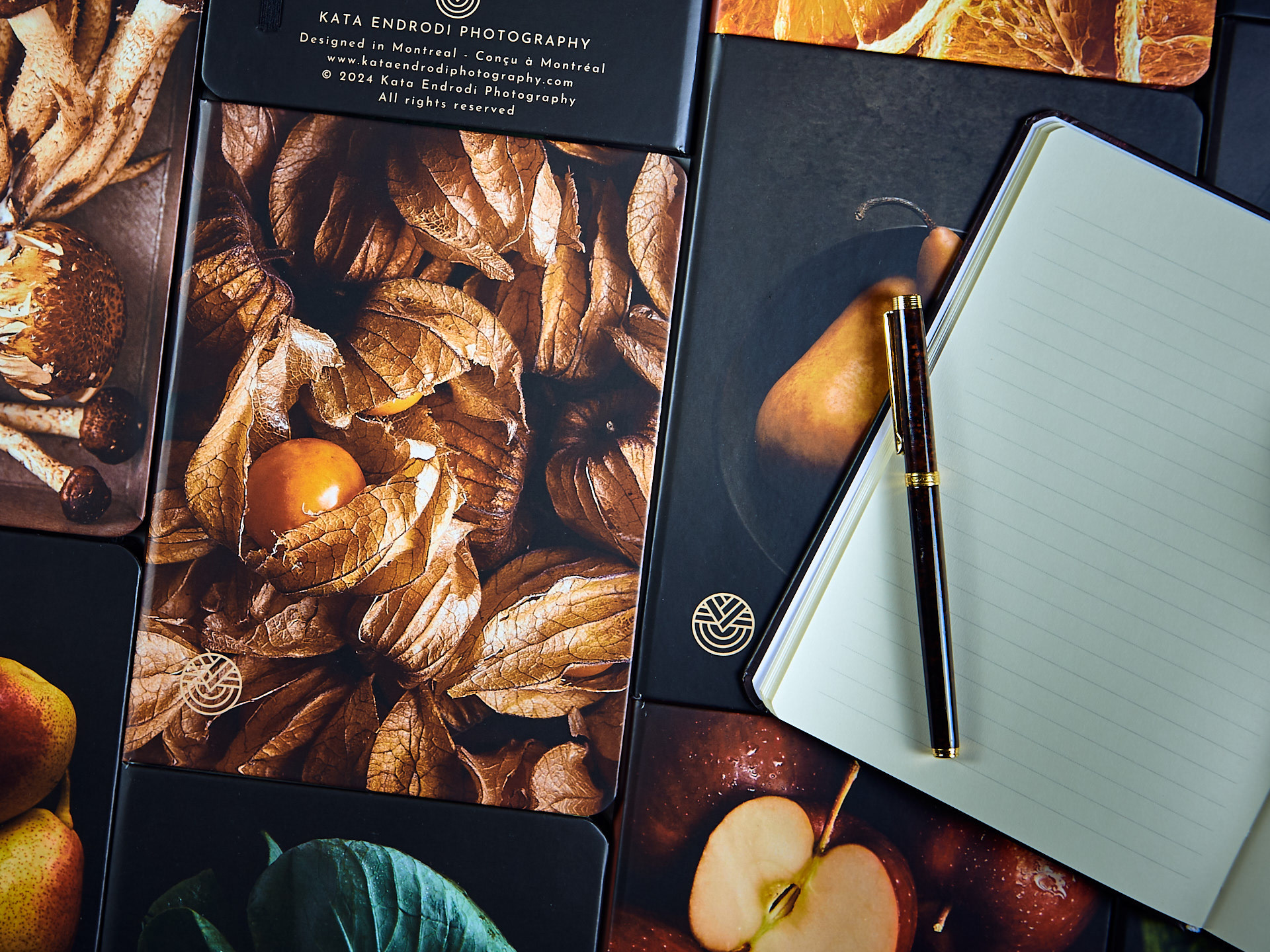 Kata Endrodi Montreal food and product photographer,  photography stationary products notebooks
