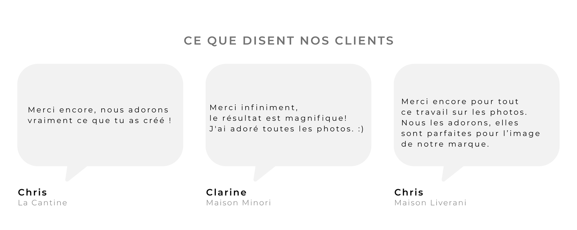 Témoignage d'un client satisfait accompagné d'une photographie de produits culinaires réalisée par Kata Endrodi à Montréal.