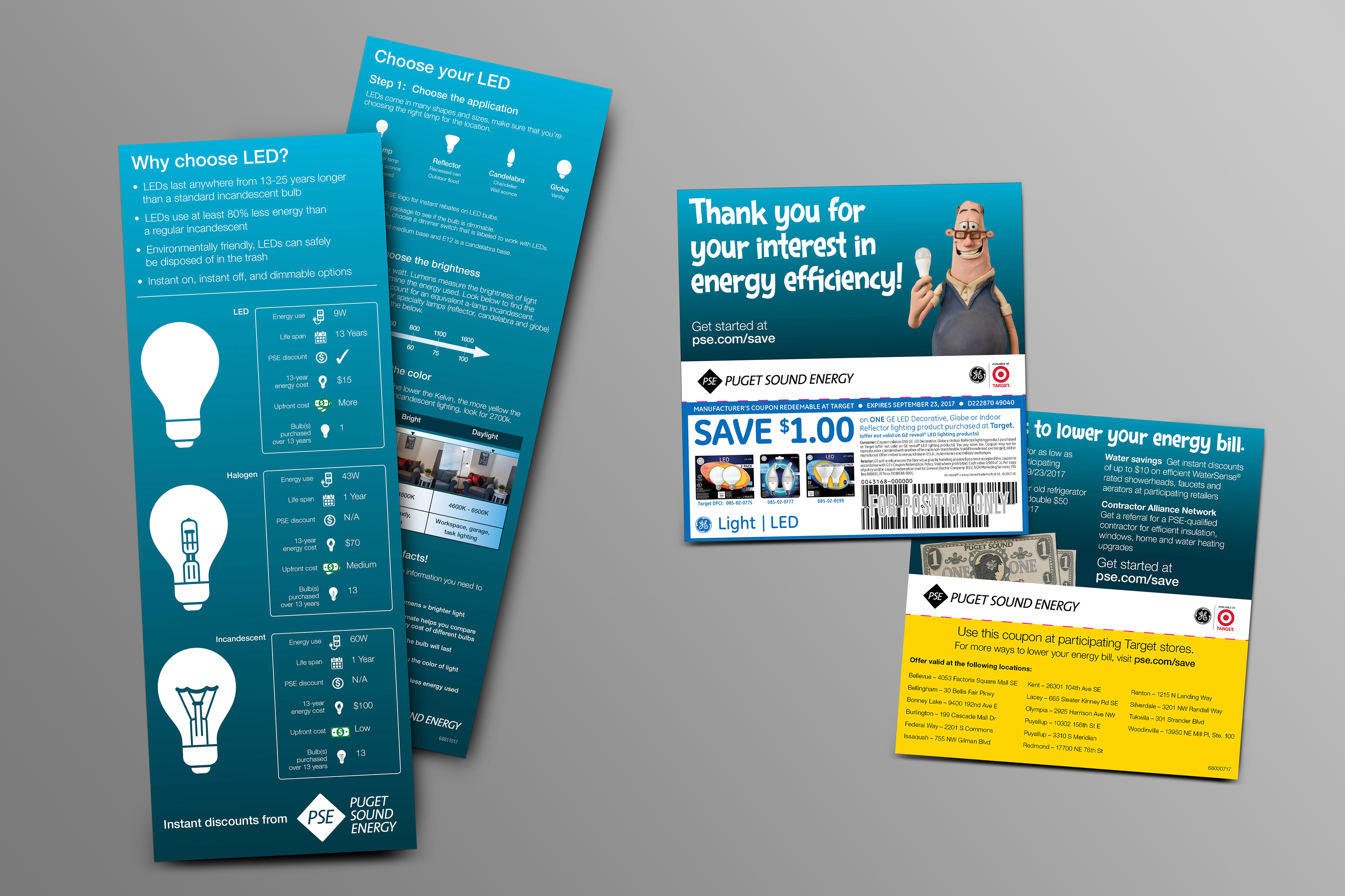 Puget Sound Energy - Rack Card and Coupons