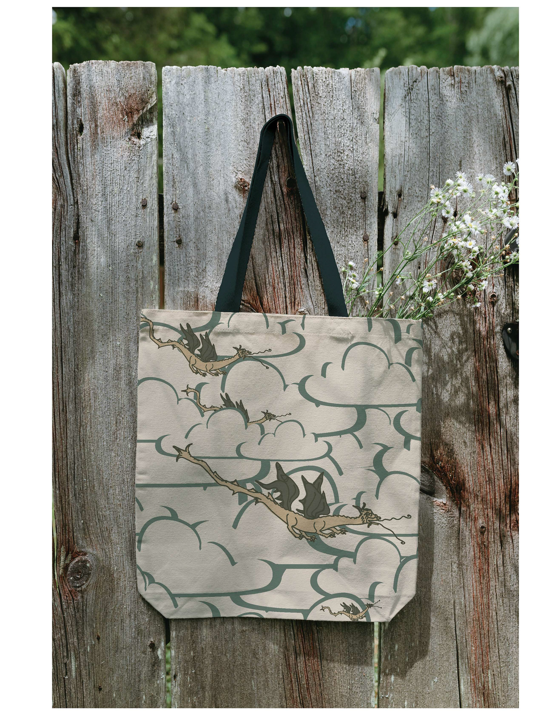 Bag - Dragons in the Clouds in Green Isles Mushroom