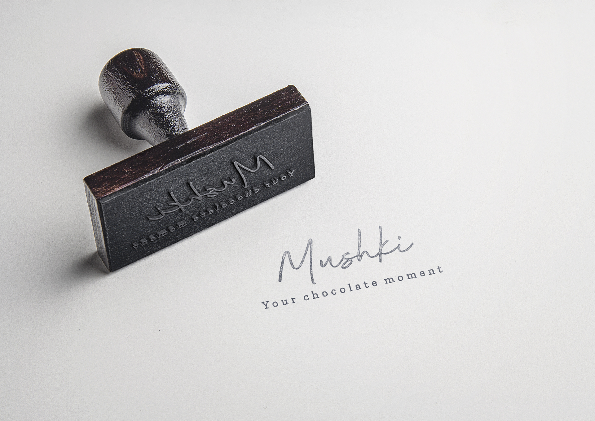 Mushki Chocolate logo stamp