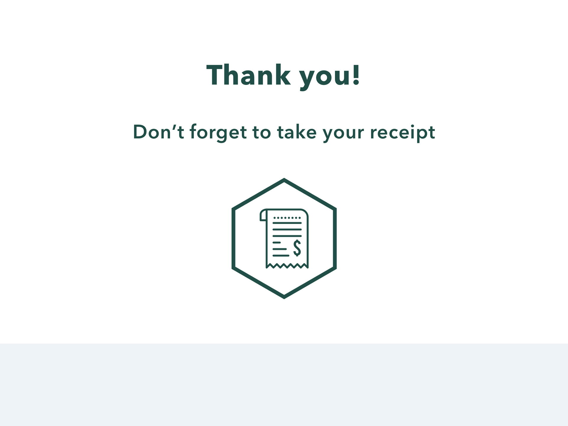 Closing screen after payment