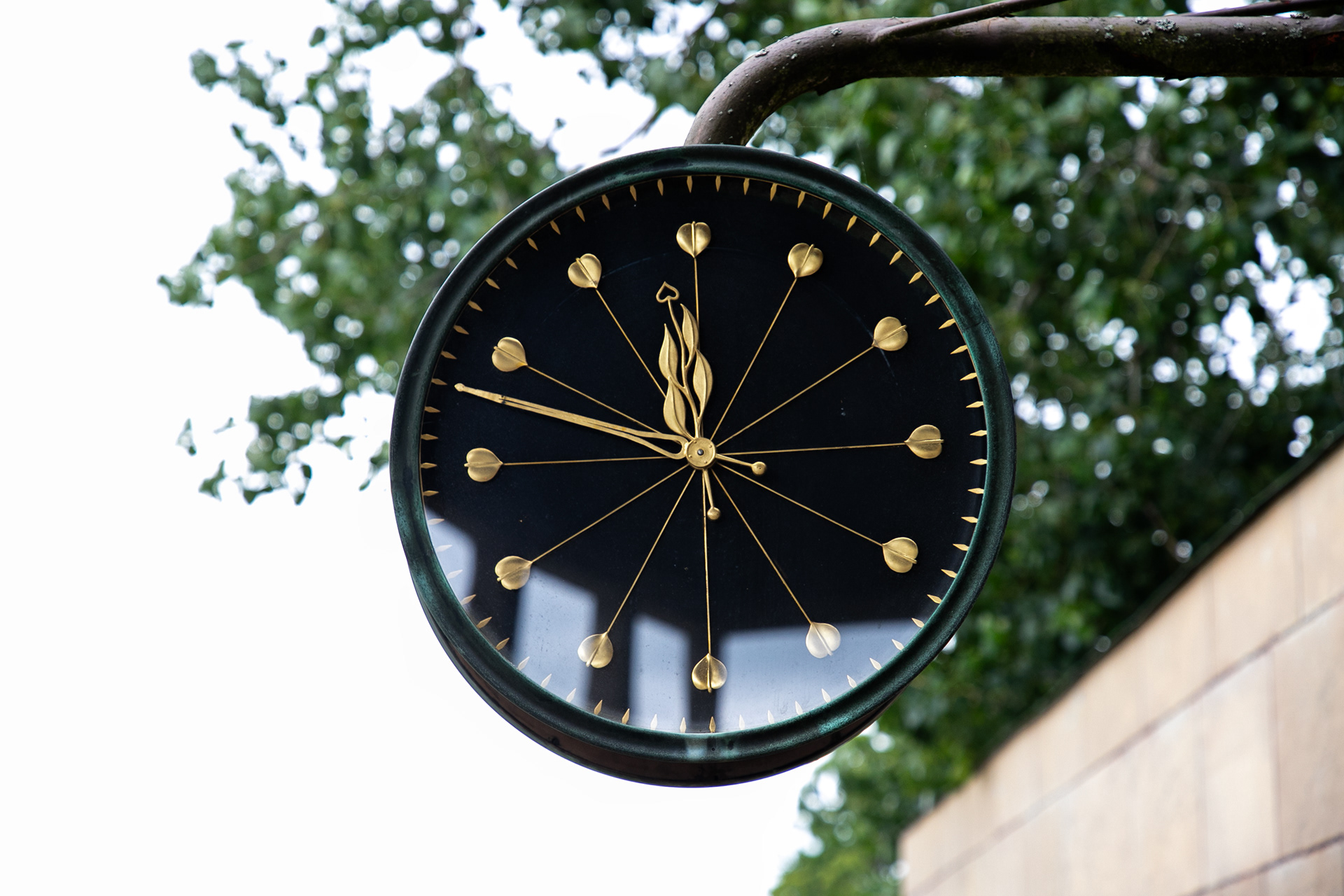 The clock outside the crematorium, designed by Gunnar Asplund.